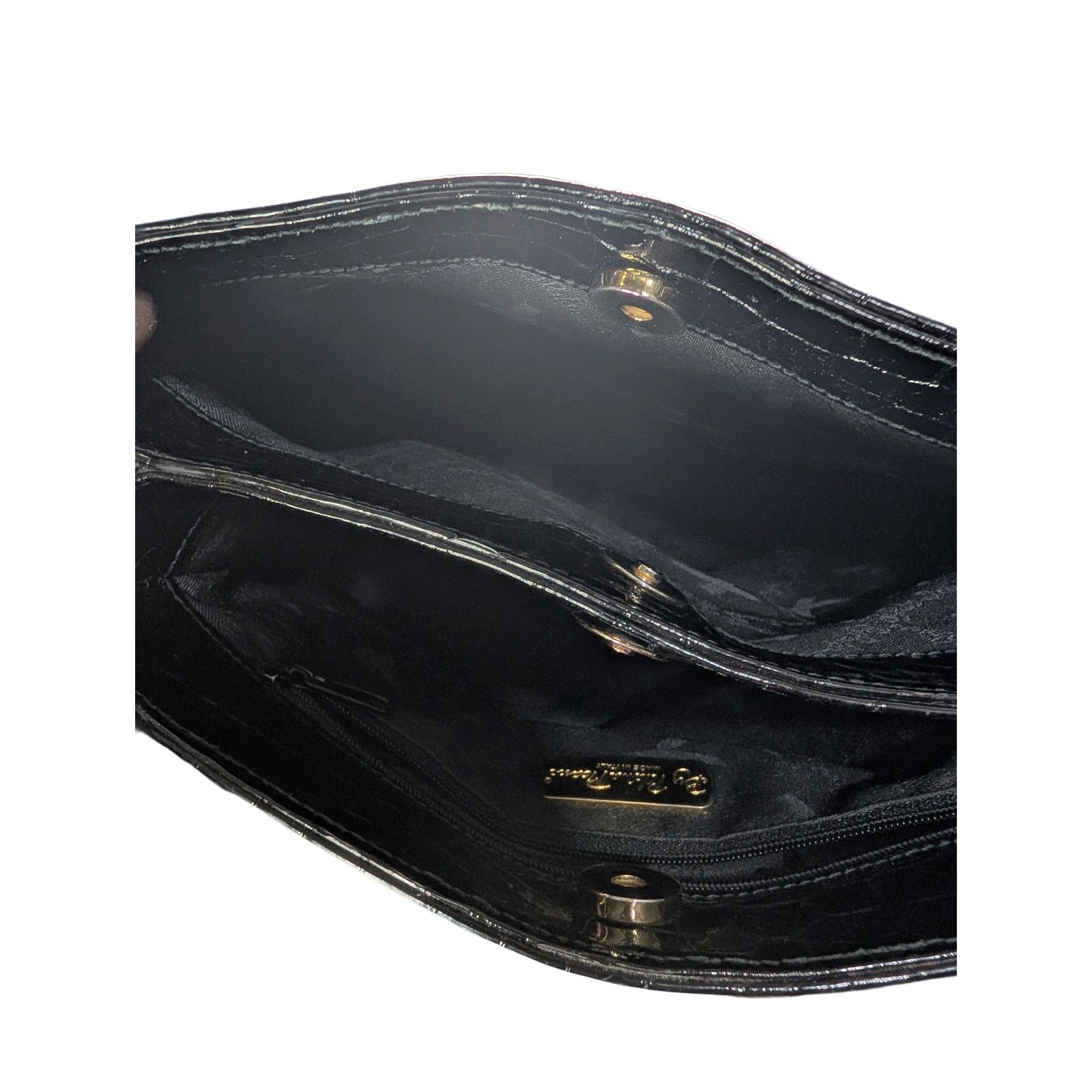 Paloma Picasso Paloma Picasso Black Embossed-Patent Leather Shoulder Size ONE SIZE - 7 Thumbnail