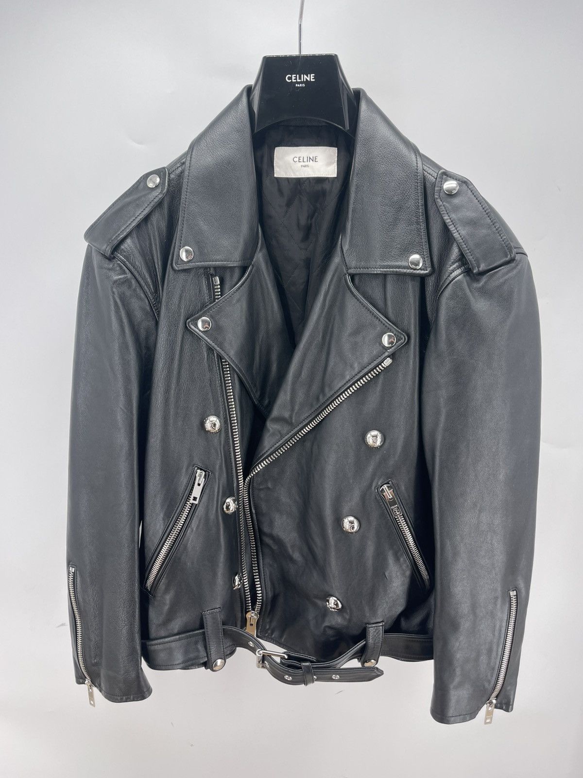 Celine Celine leather biker jacket size 40 Size S / US 4 / IT 40 - 1 Thumbnail