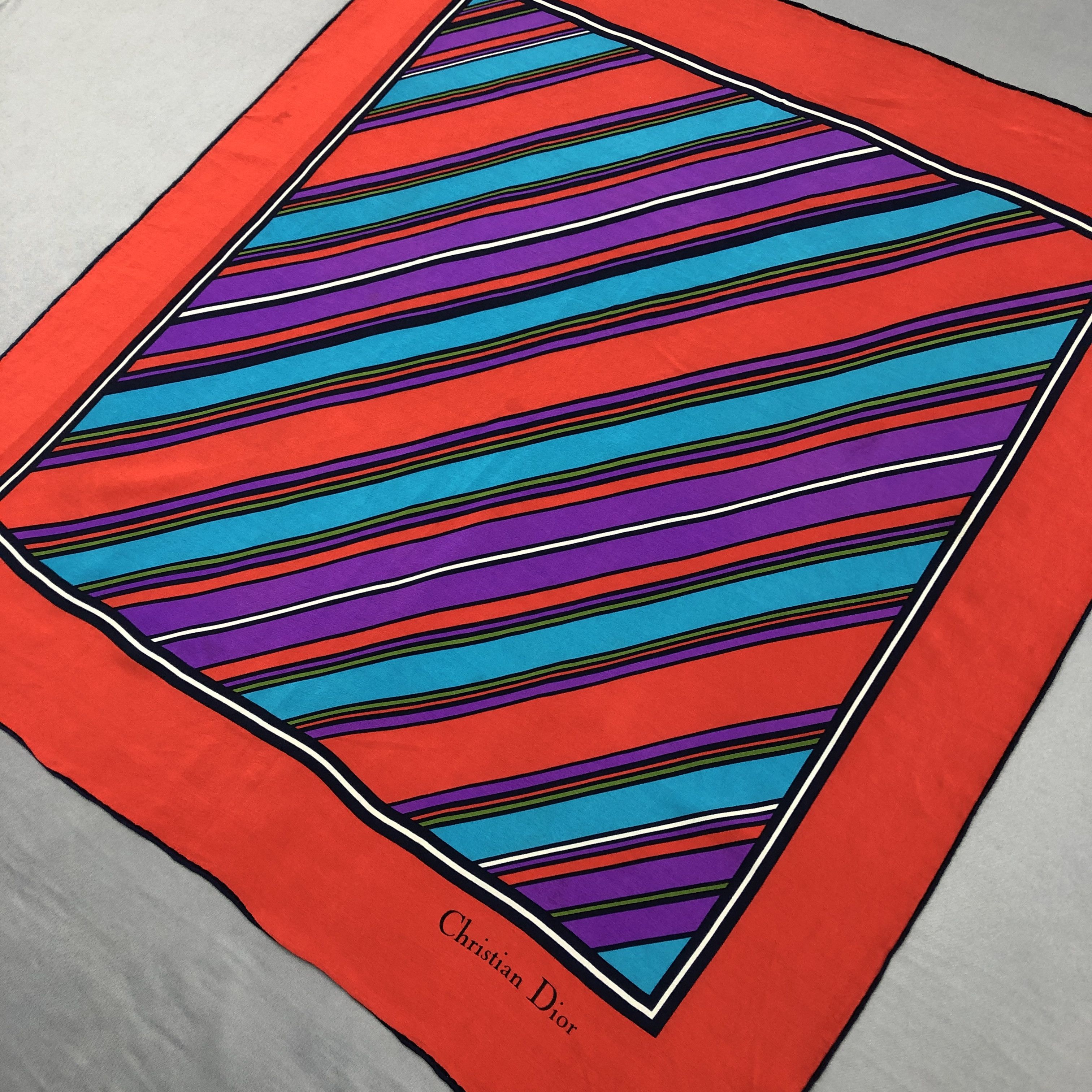 Vintage Vintage Christian Dior SILK Scarf Twill Stole Wraps Scarves Size ONE SIZE - 4 Thumbnail