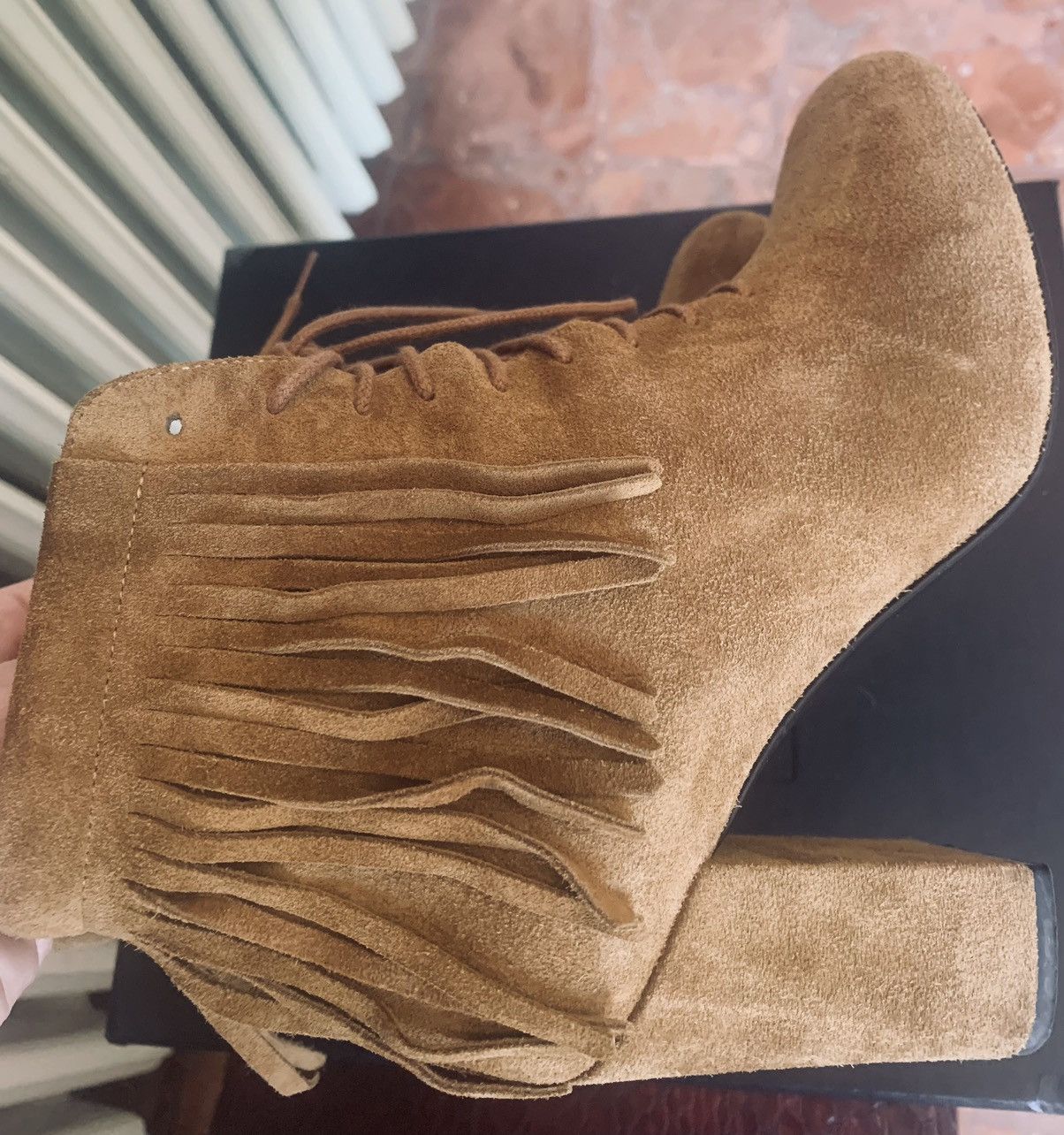 Saint Laurent Paris Mustard ankle boots in suede Saint Laurent Size US 6 / IT 36 - 7 Thumbnail