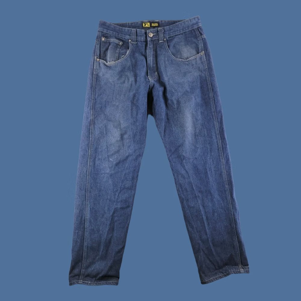 Denime 3% Jeans Mens 36x32 Blue Denim Dark Straight Fit Mens Jeans Regular 36 Blue Straight 90s Size US 36 / EU 52 - 1 Thumbnail