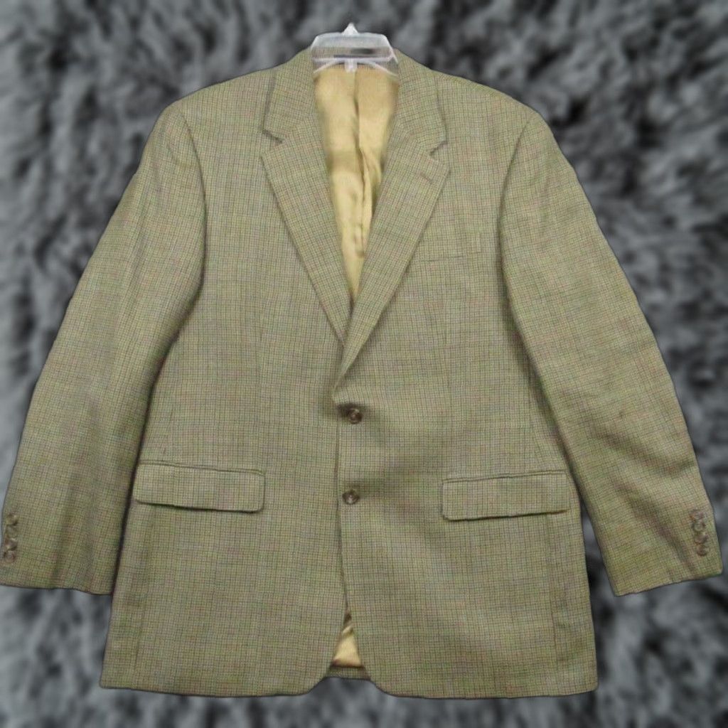 Ralph Lauren VINTAGE LAUREN RALPH LAUREN Sport Jacket 44 L Wool Gray Blazer Herringbone Tweed Sportcoat Mens Size 44R - 1 Thumbnail