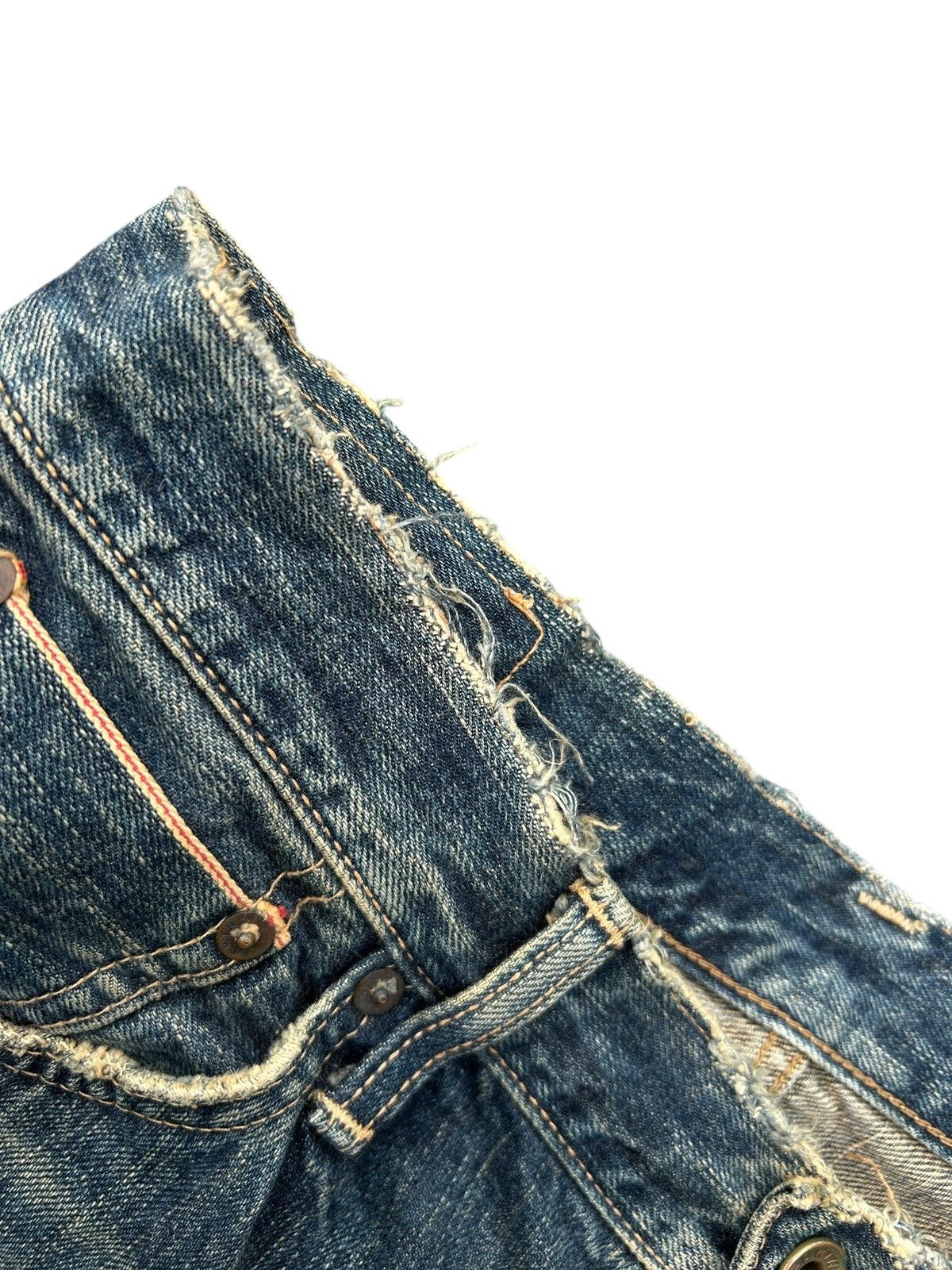Kapital Thrashed Vintage Edwin 505 Selvedge Rusty Denim Jeans Size US 32 / EU 48 - 10 Thumbnail