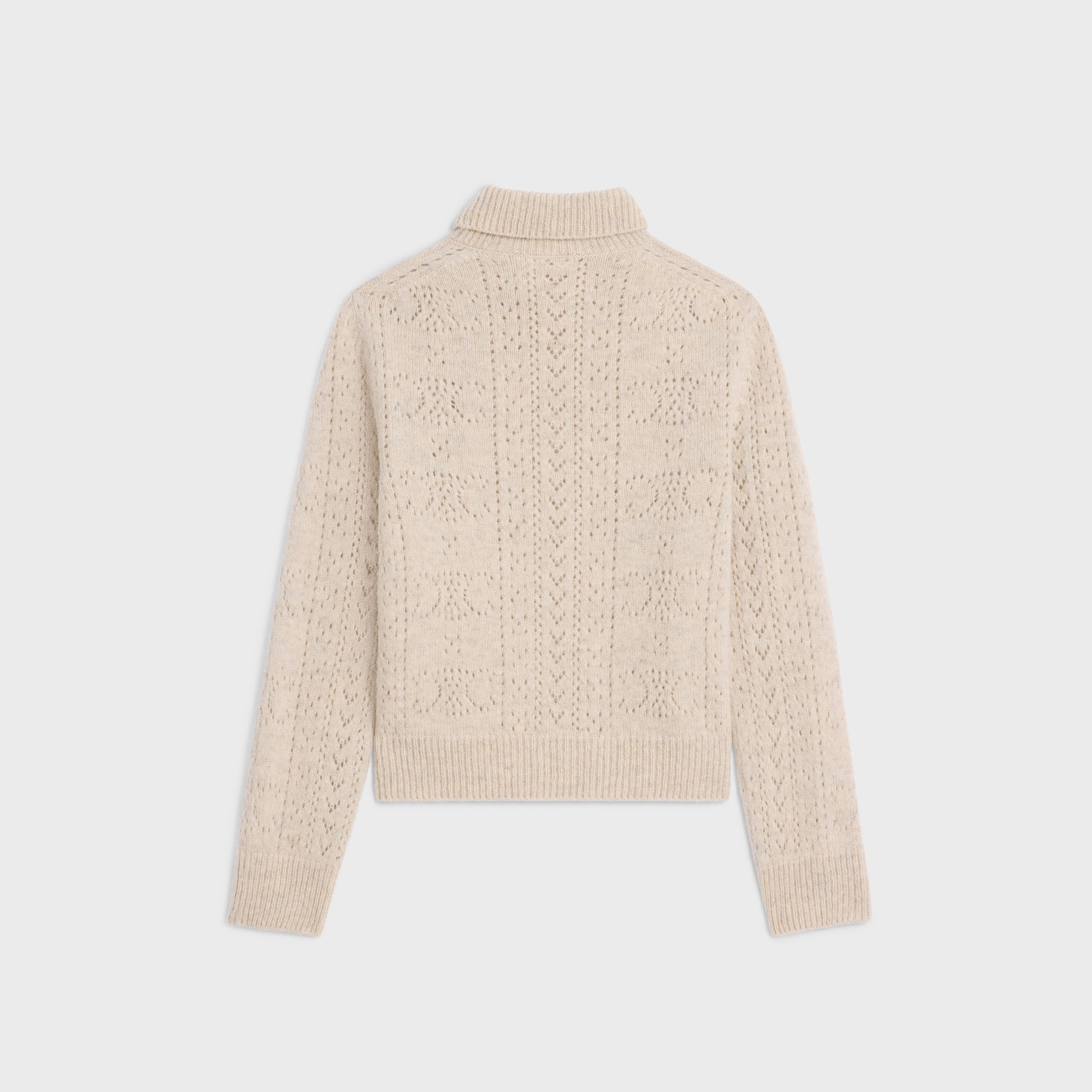 Celine o1bcso1str0925 2ADIG907Z Turtleneck Sweater in Bone Size XS / US 0-2 / IT 36-38 - 2 Thumbnail