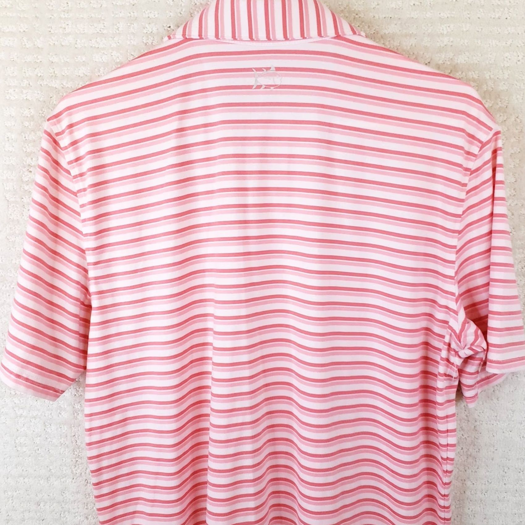 Southern Tide Southern Tide Striped Performance Polo Shirt Men M Polyester Spandex Coral White Polo Shirt Golf Beach Walking VINTAGE? Size US M / EU 48-50 / 2 - 6 Thumbnail