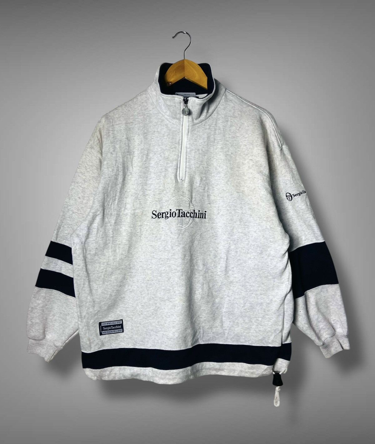 Sergio Tacchini Vintage Sergio Tacchini Half Zipper Seeatshirt Size US L / EU 52-54 / 3 - 1 Thumbnail