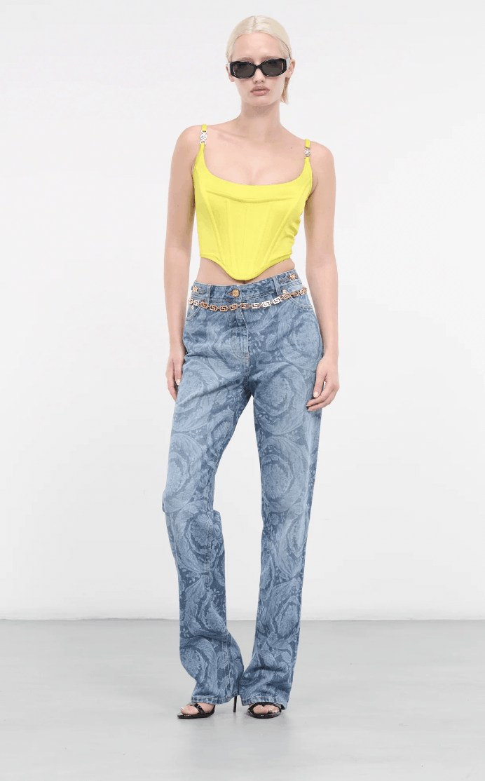 Versace Versace Baroque Print Jeans Gold Medusa Hardware Size 25" / US 0 / IT 36 - 4 Thumbnail