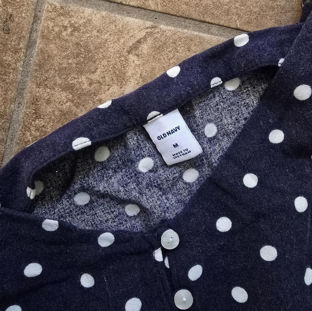 Old Navy Navy White Polka Dot ON Cropped Tank Size M / US 6-8 / IT 42-44 - 3 Thumbnail