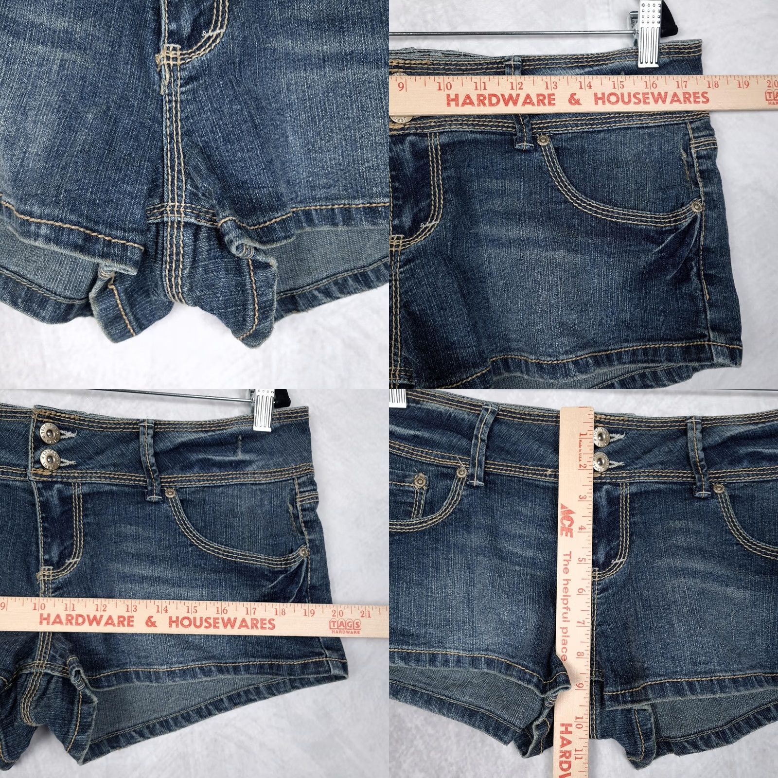 Denime Younique Shorts Jeans 5-Pocket Zip Fly Denim Stretch Blue Womens Juniors 13 Sommer Casual Boys Girls Mens Size 34" / US 12 / IT 48 - 8 Thumbnail