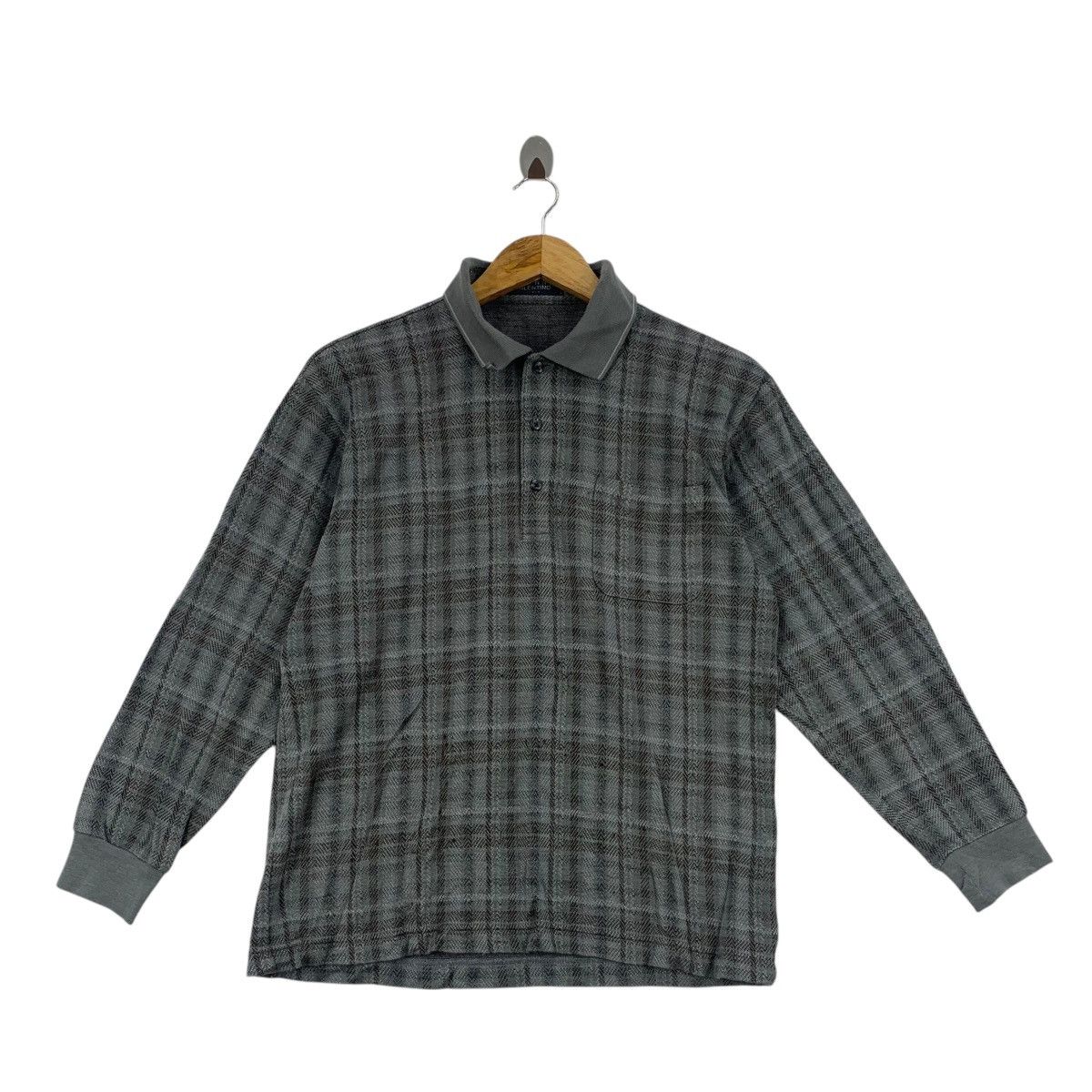 Vintage GIANNI VALENTINO ITALY Nova Checks Polo Tee Shirt
