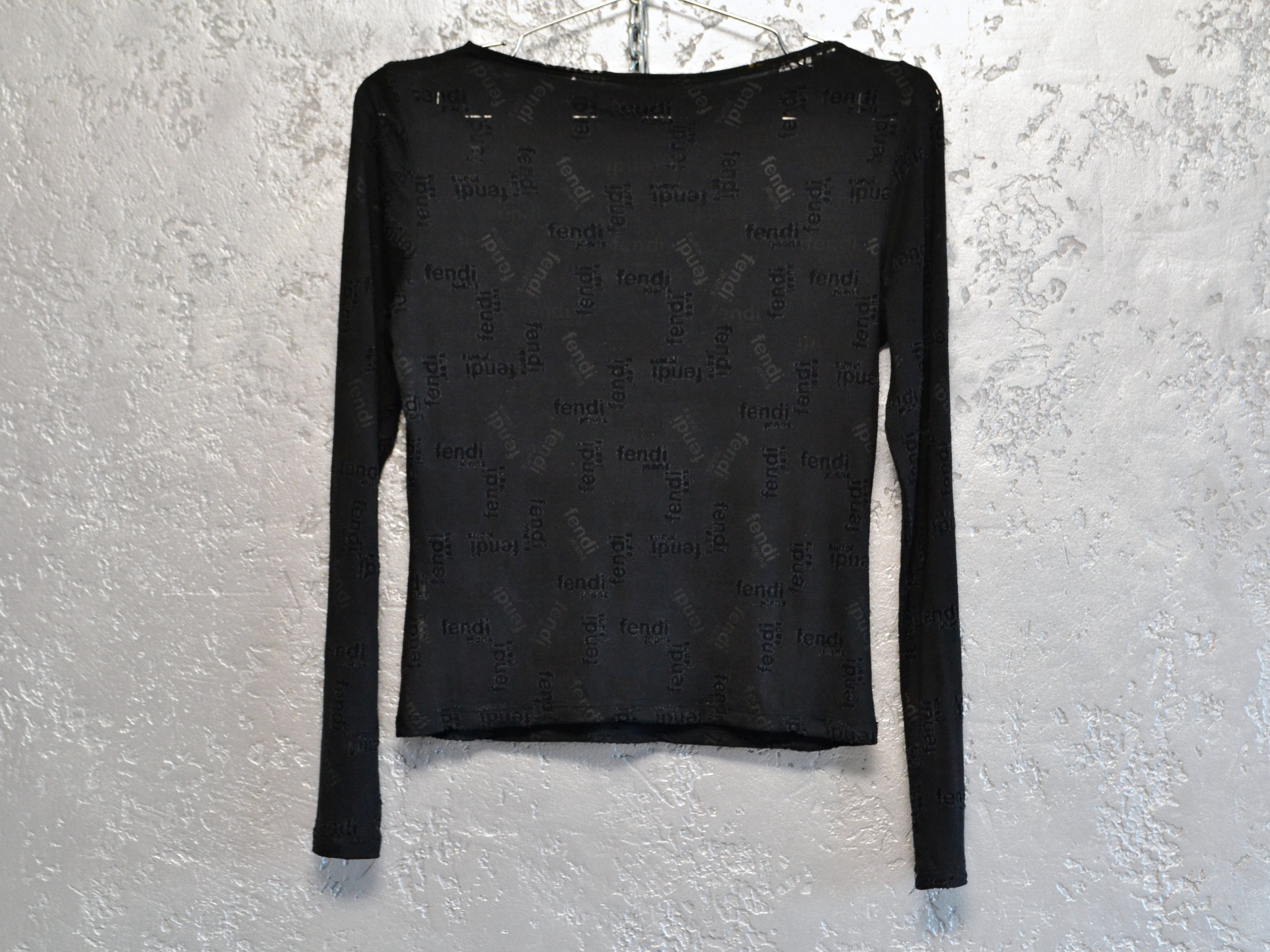 Fendi FENDI Jeans Women’s Long Sleeve Blouse Black Y2K Size S / US 4 / IT 40 - 3 Thumbnail