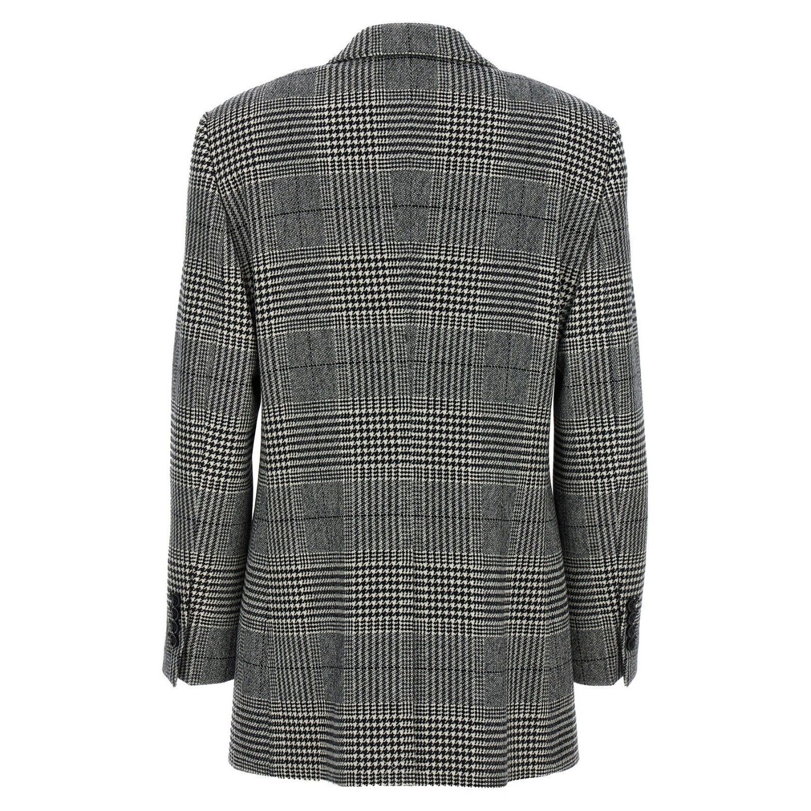 Dolce & Gabbana DOLCE&GABBANA White/Black Checked Wool Blazer New & Authenti Size M / US 6-8 / IT 42-44 - 2 Thumbnail