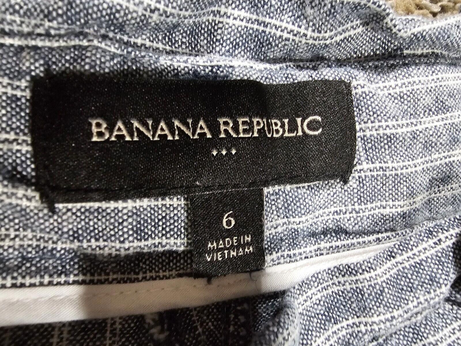 Banana Republic Banana Republic Tie Waist Pape Blue CMB pants 6 Linen Blend Size 28" / US 6 / IT 42 - 3 Thumbnail