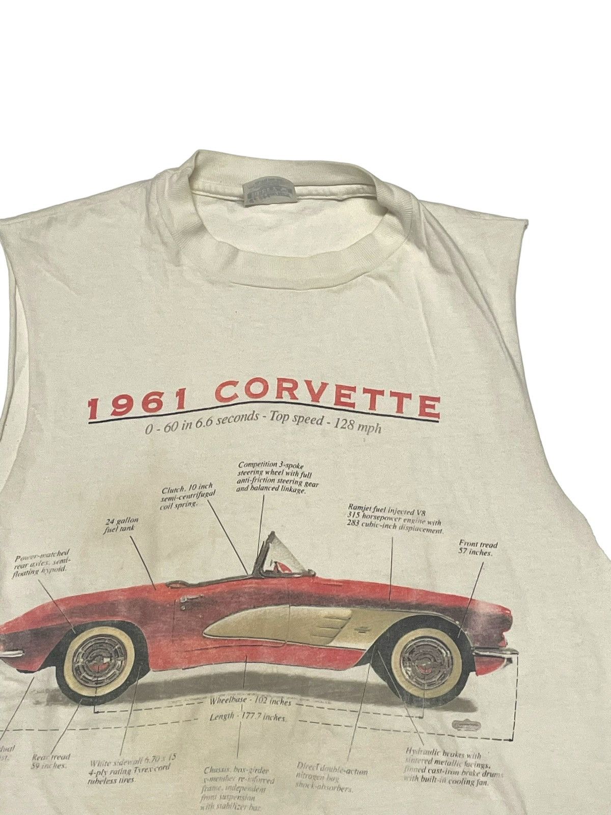 Chevrolet × Vintage Vintage Corvette Single Stitch Sleeveless Shirt XL Size US XL / EU 56 / 4 - 2 Thumbnail
