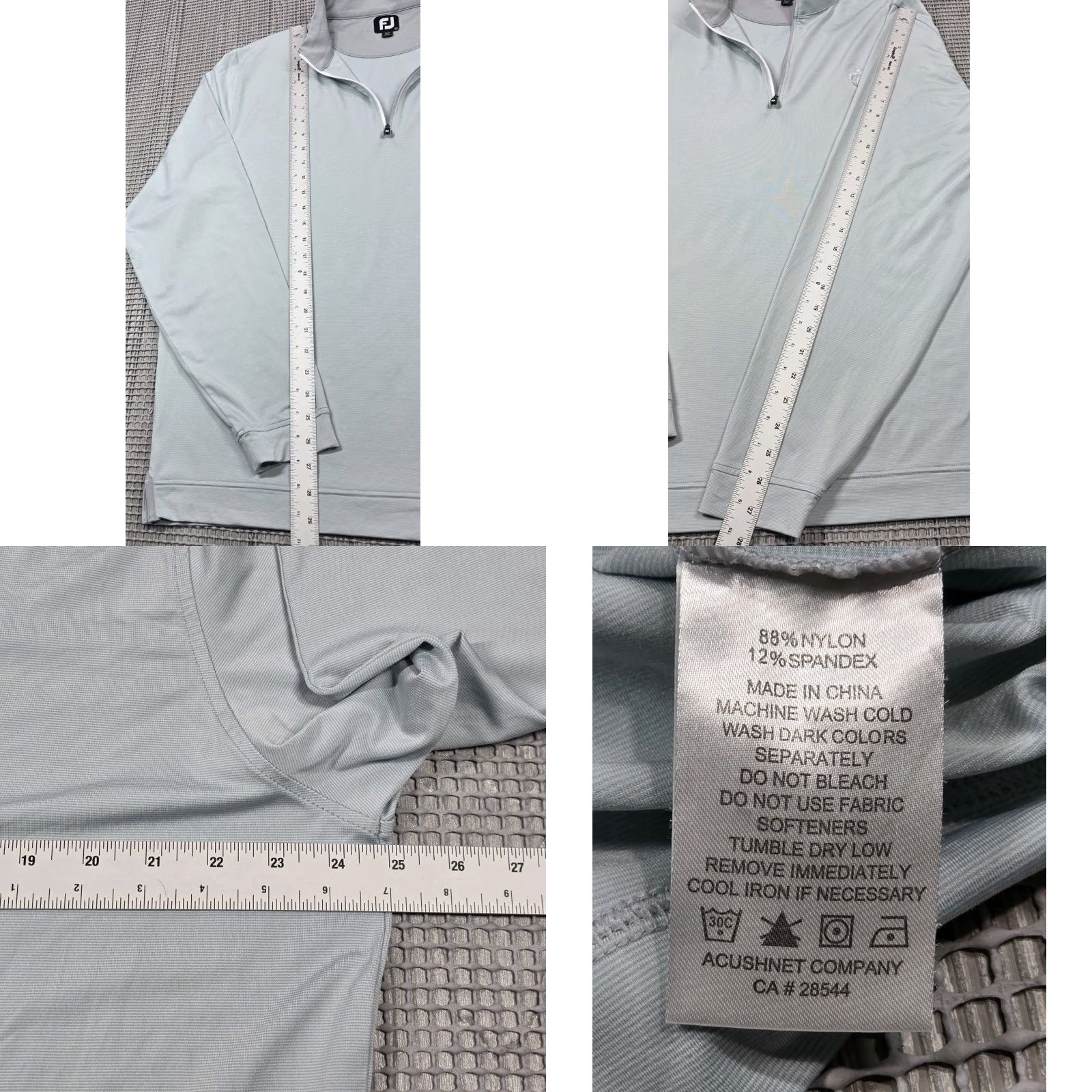 Footjoy FootJoy FJ Golf Men Light Blue Performance XL 1/4 Zip Pullover Governors Club NC Shirt Adult XL Blue 90s Sports Mens Size US XL / EU 56 / 4 - 9 Thumbnail