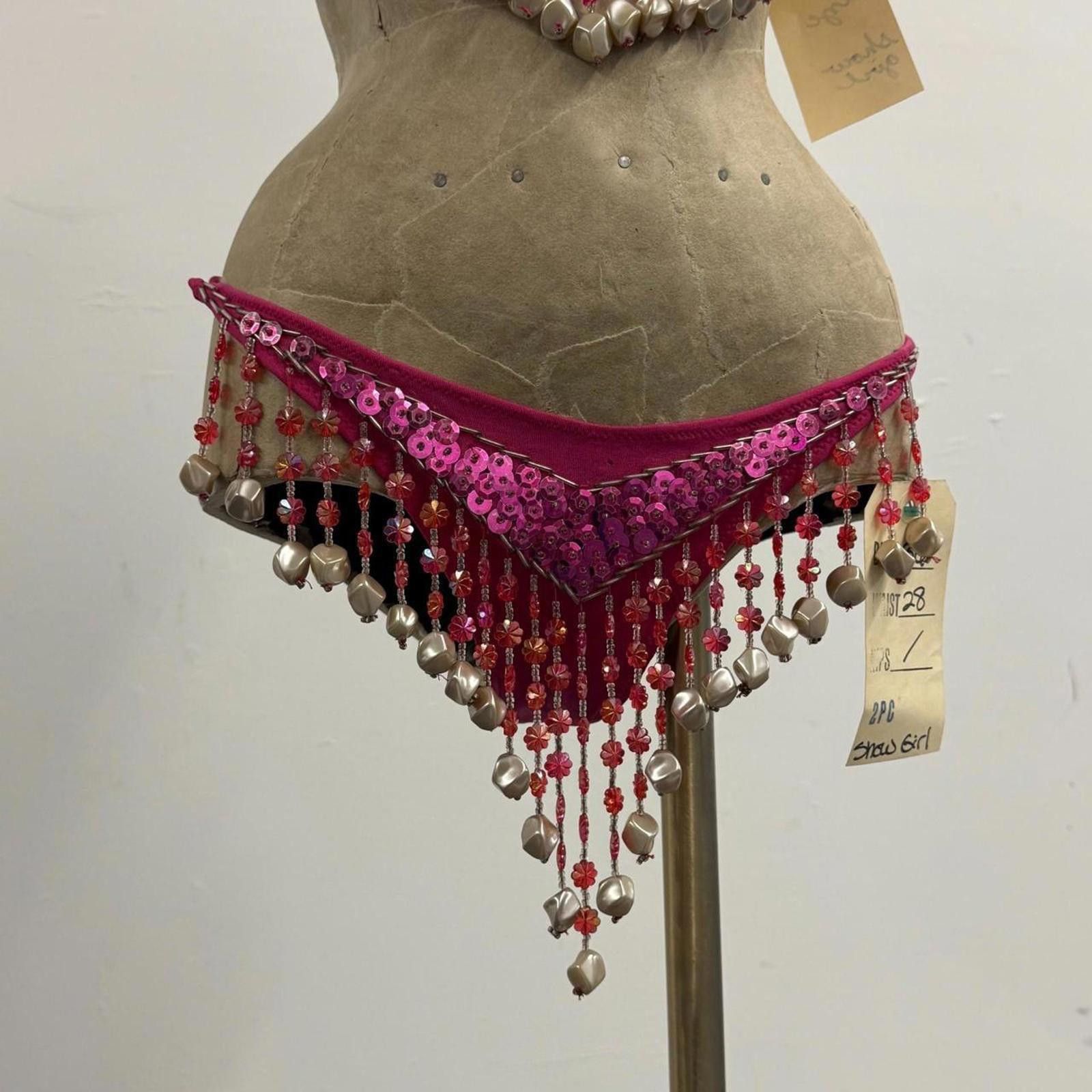 Other Vintage Hot Pink Sequin Burlesque Showgirl Costume Set Size ONE SIZE - 4 Thumbnail
