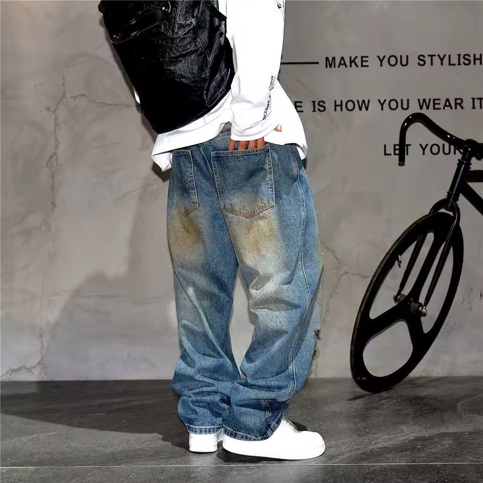 Jean Washed Designer Streetwear Hole Hip Hop Jeans Y2k Pants Size US 34 / EU 50 - 5 Thumbnail