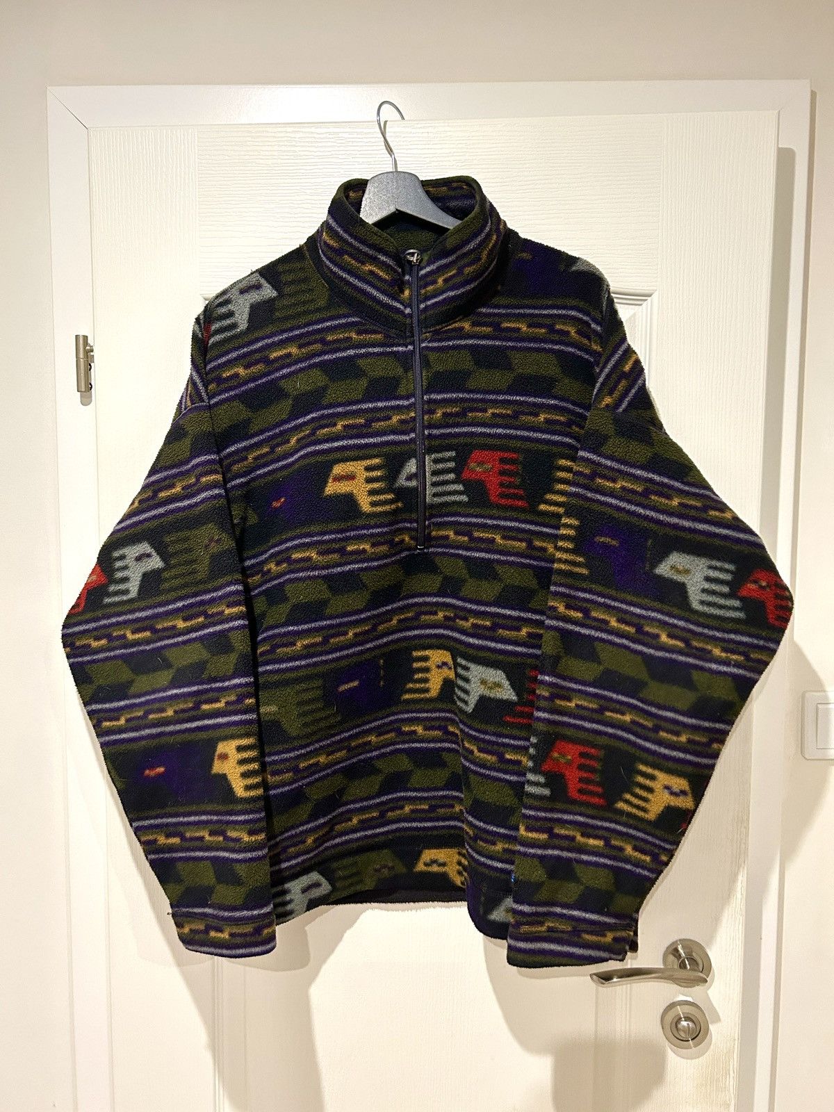 image of Patagonia Synchilla Vintage Fleece 90's Aztec in Dark Green, Men's (Size XL)