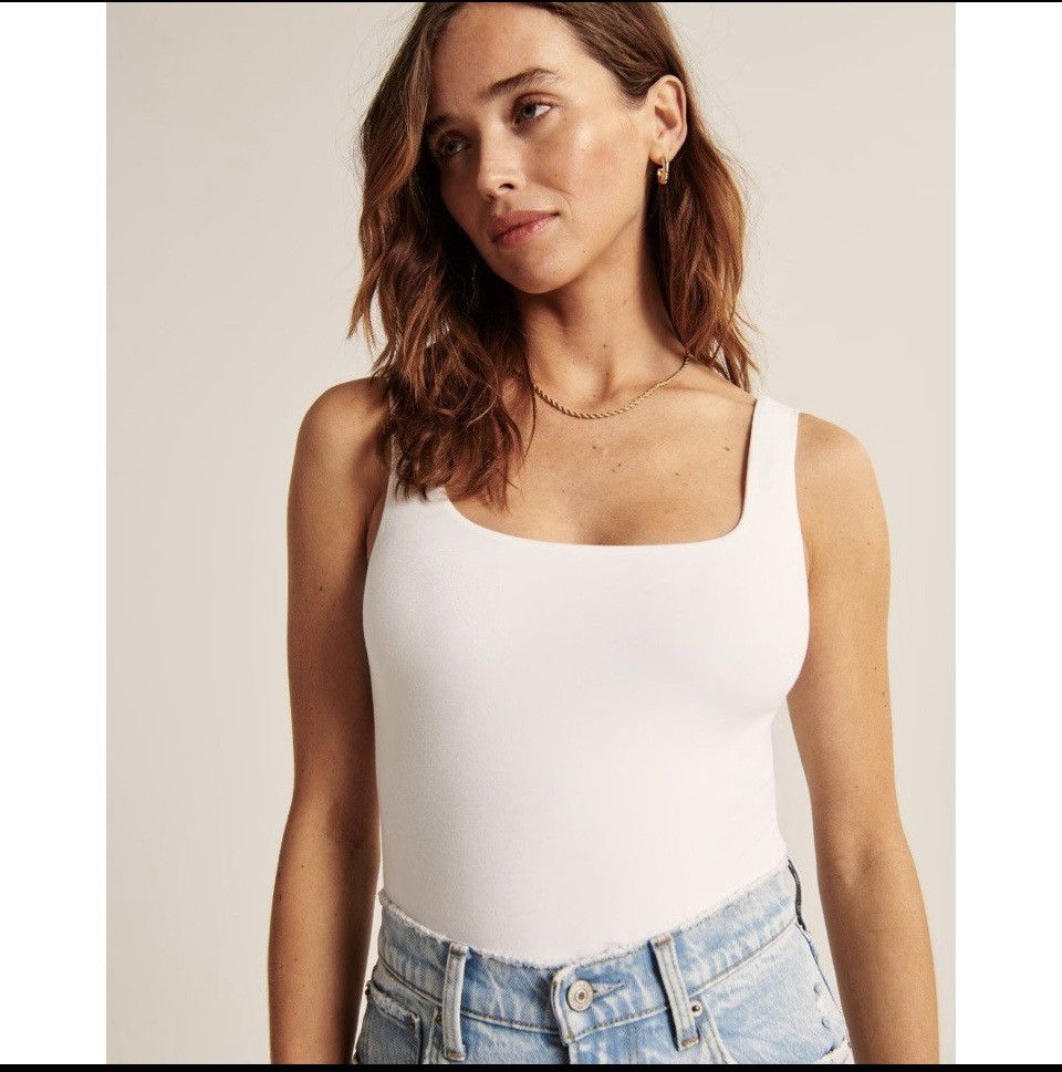 Abercrombie & Fitch Abercrombie and Fitch White Cotton Fabric Tank Bodysuit M Size M / US 6-8 / IT 42-44 - 4 Thumbnail