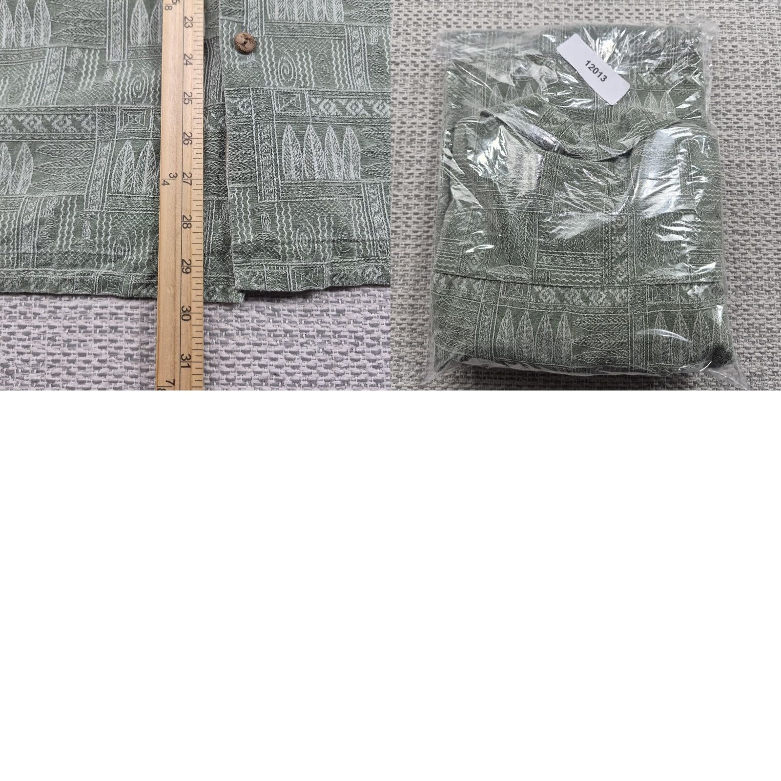 ALOHAS VINTAGE Jamaica Jaxx Button Up Shirt Mens 2XL Green Silk Geometric Hawaiian Aloha Size US XXL / EU 58 / 5 - 9 Thumbnail