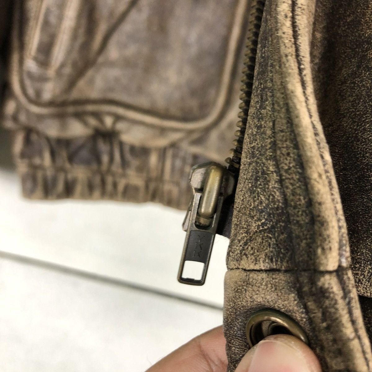 Japanese Brand 🔥VINTAGE FLY LEATHER JACKET BIKER MINK FUR COLLAR Size US M / EU 48-50 / 2 - 14 Thumbnail