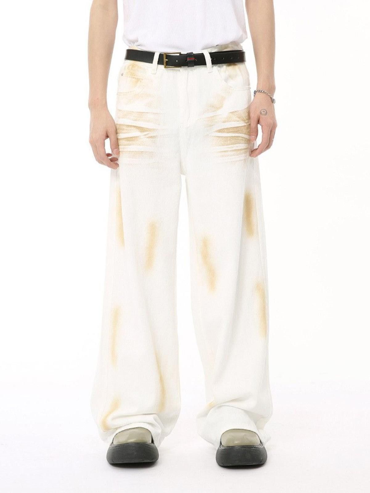 Vintage Paint Splatter White Baggy Denim Jeans Size US 30 / EU 46 - 2 Thumbnail