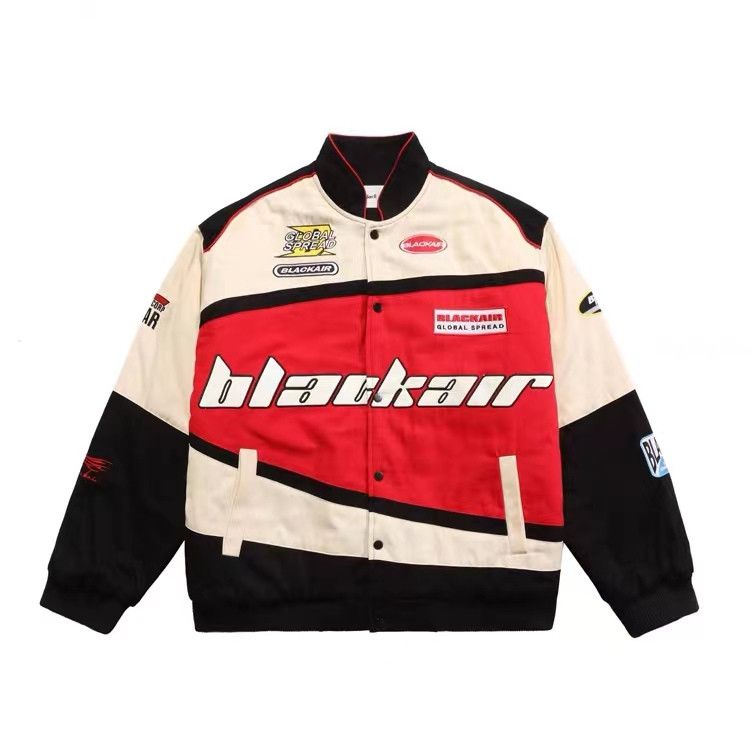 Retro street motorcycle bombing street red jacket