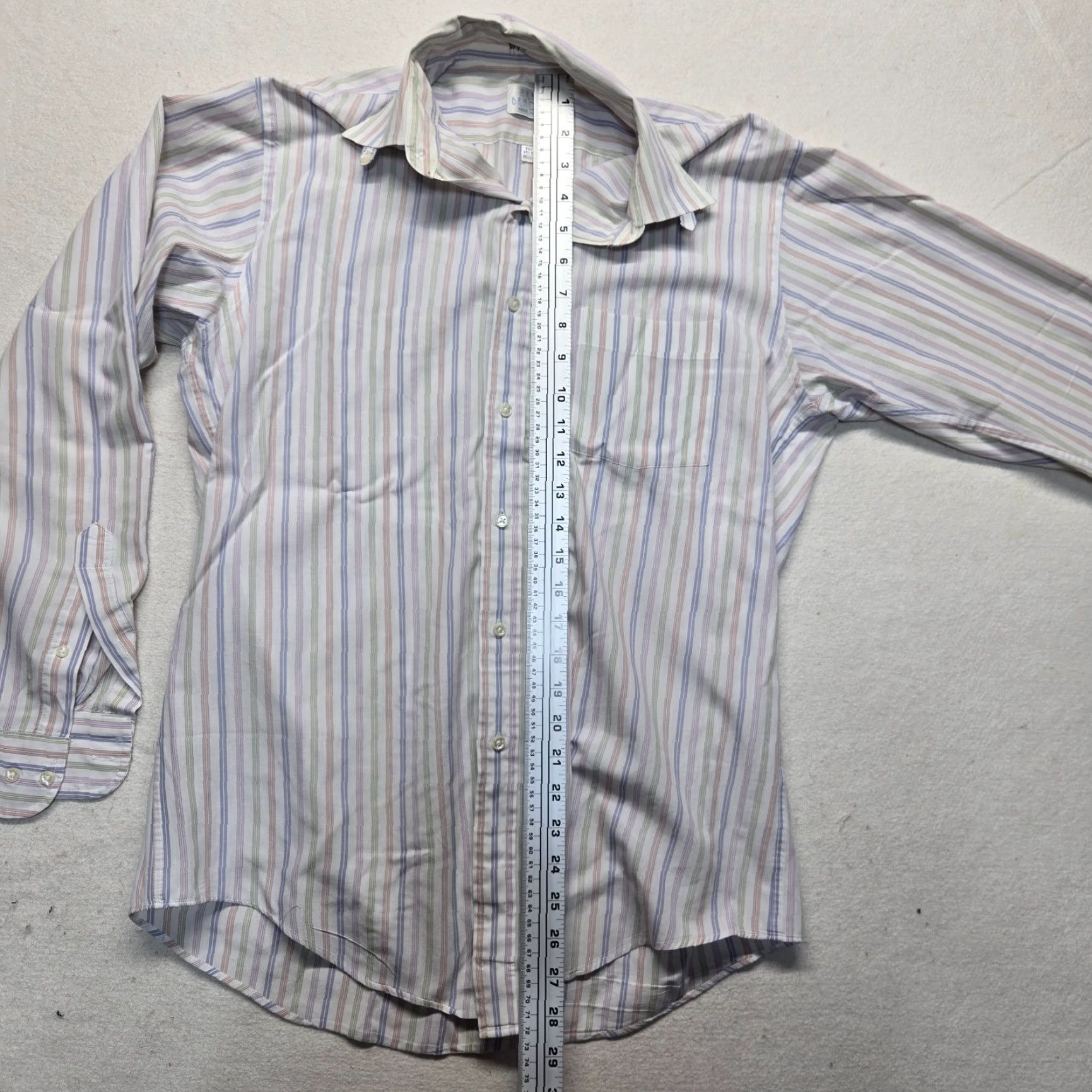 Arrow Arrow Shirt Mens 15.5 White Striped Button-Up Long Sleeve Casual Business All Seasons Vintage No Size US L / EU 52-54 / 3 - 5 Thumbnail