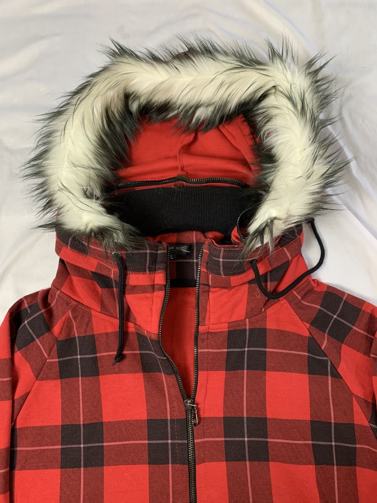GOSTAR DE FUGA Fur hoodie tartan jungle strom punk grunge Size US L / EU 52-54 / 3 - 2 Thumbnail