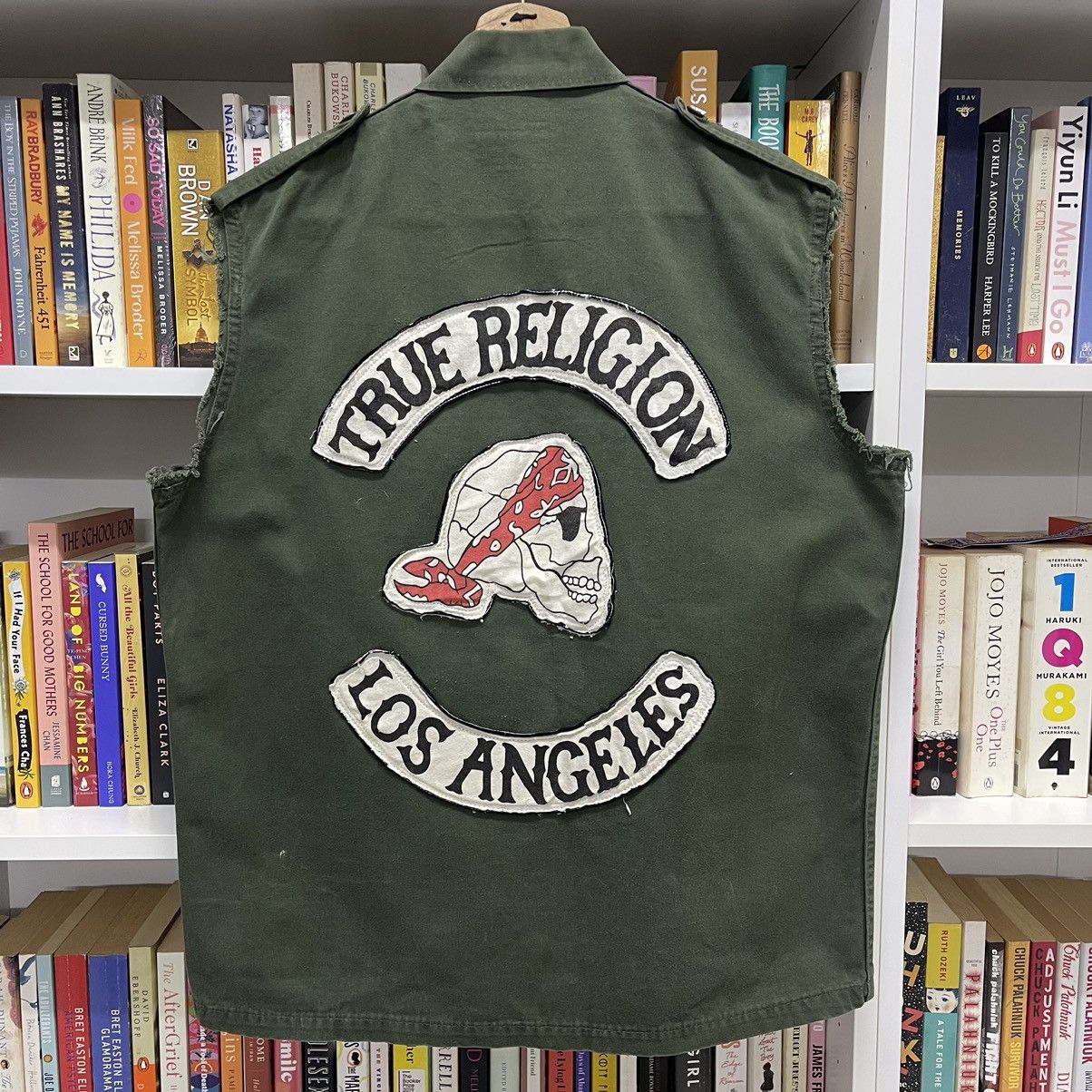 True Religion × Vintage Vintage True Religion Los Angeles Skull Biker Sleeveless Top Size US L / EU 52-54 / 3 - 1 Thumbnail