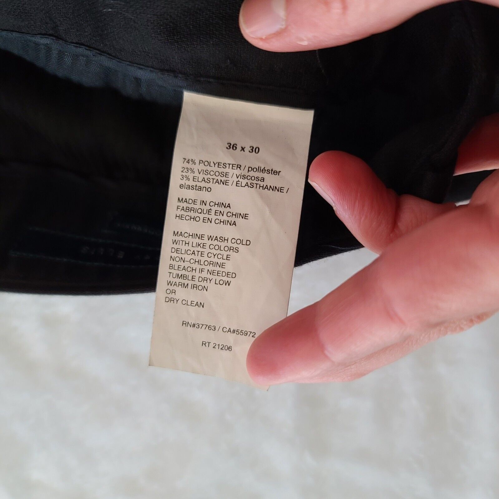 Perry Ellis Modern Fit 36x30 Men's Black Dress Pants Flat Front Pockets Size US 36 / EU 52 - 5 Thumbnail