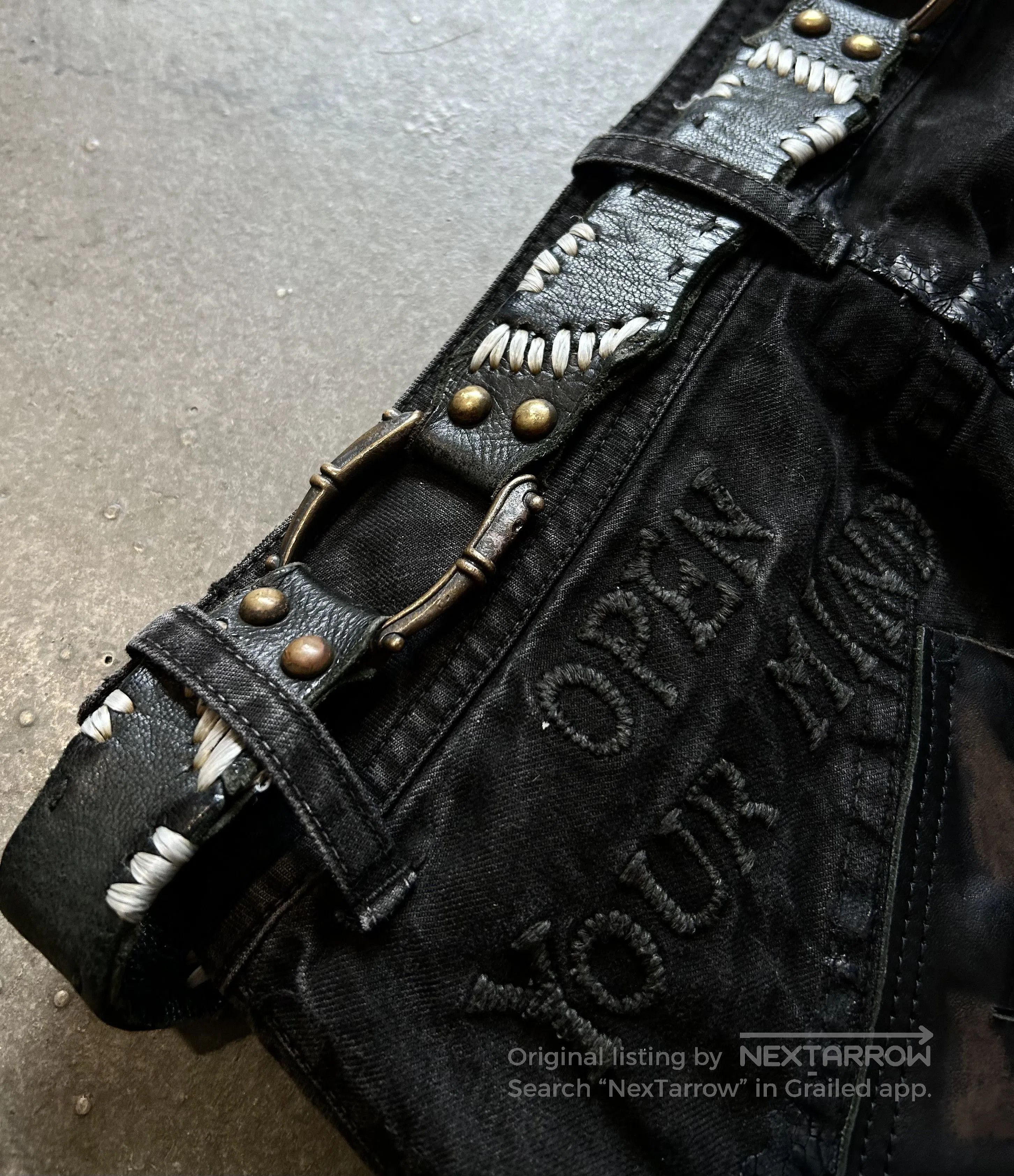 14th Addiction 14th Addiction Early Handcrafted Patchwork Belt. Size ONE SIZE - 4 Thumbnail