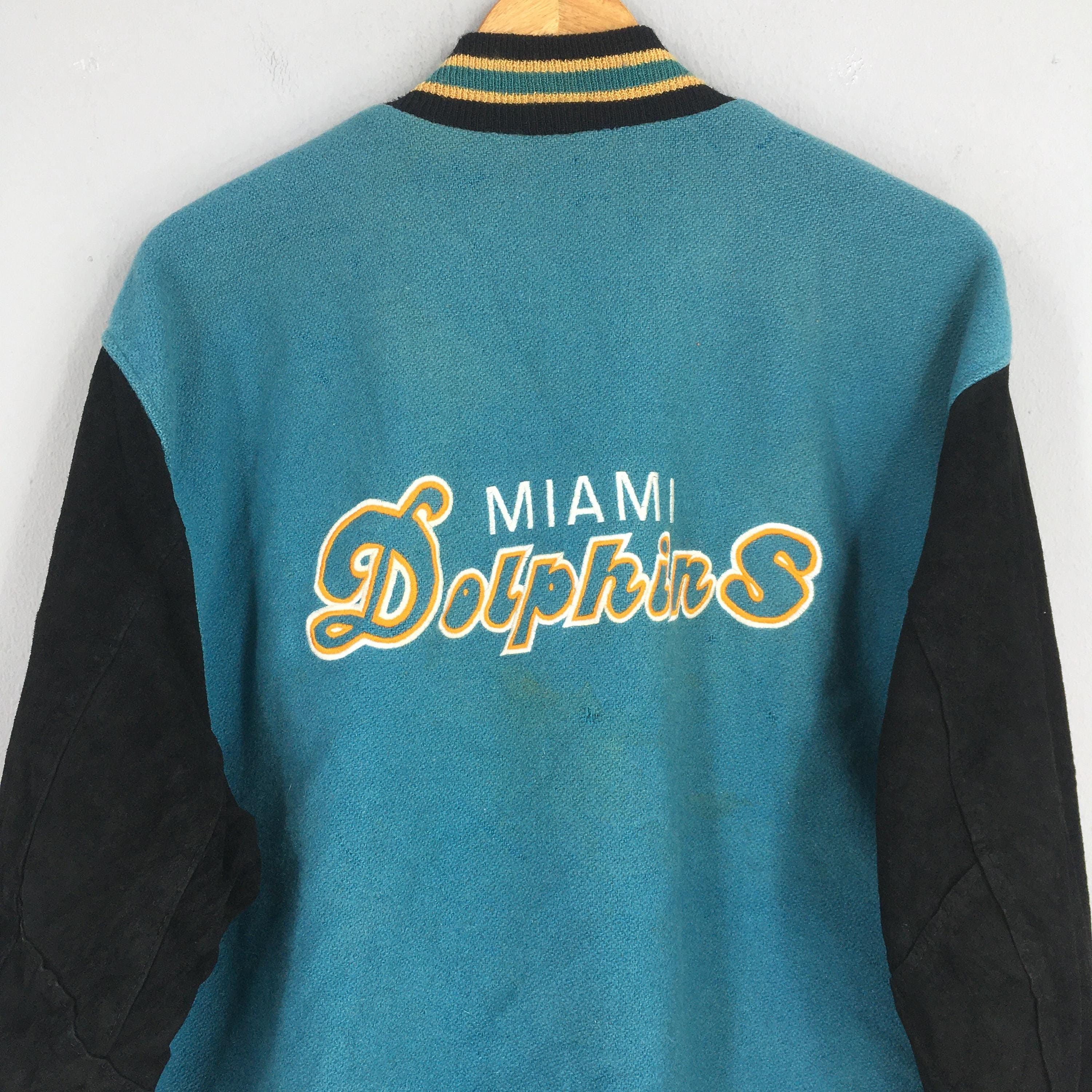 NFL Vintage 90s Miami Dolphins NFL Varsity Jacket XLarge Size US XL / EU 56 / 4 - 9 Thumbnail