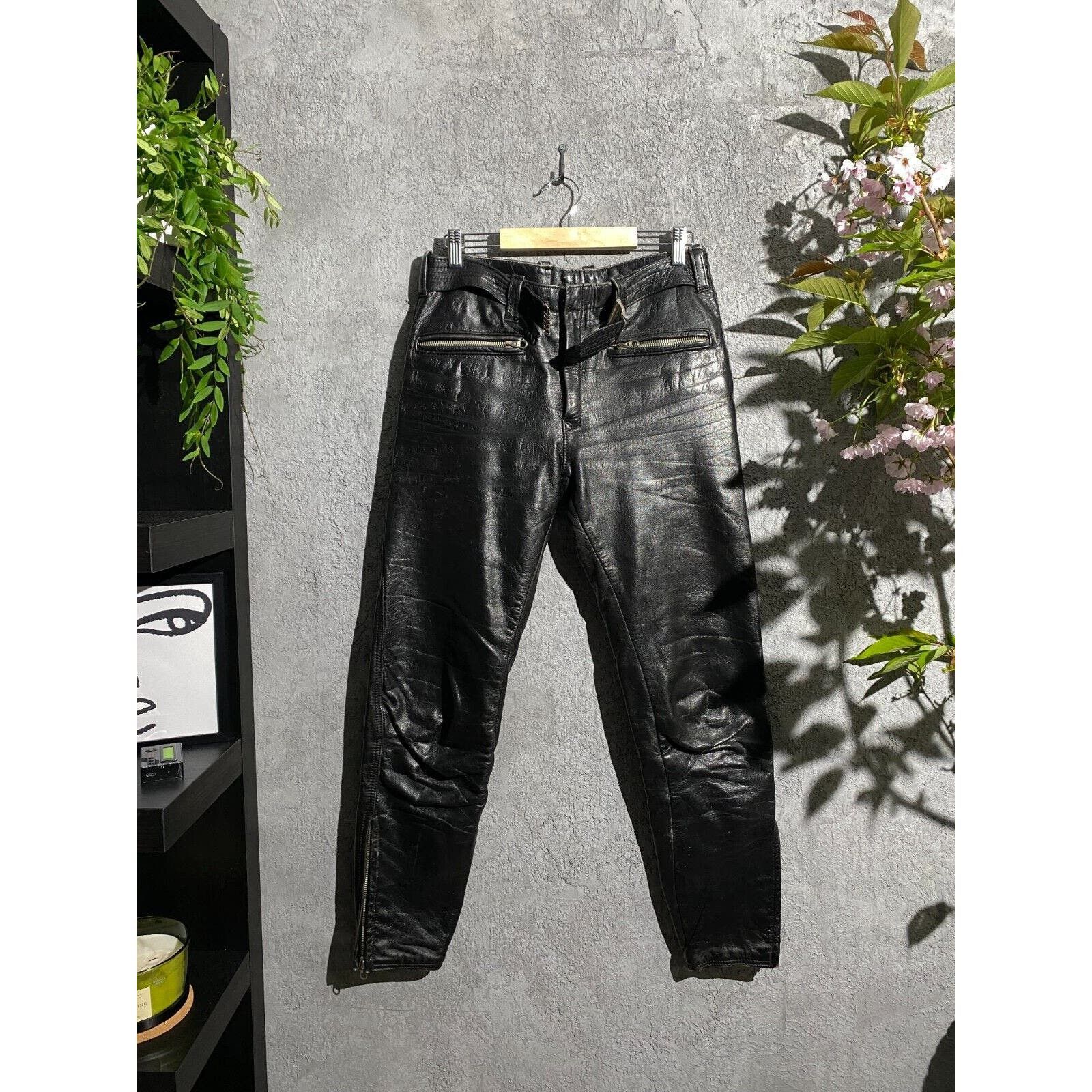image of Vintage Leather Pants Size 31 Archival Kanye Opium Carti Y2K in Black, Men's