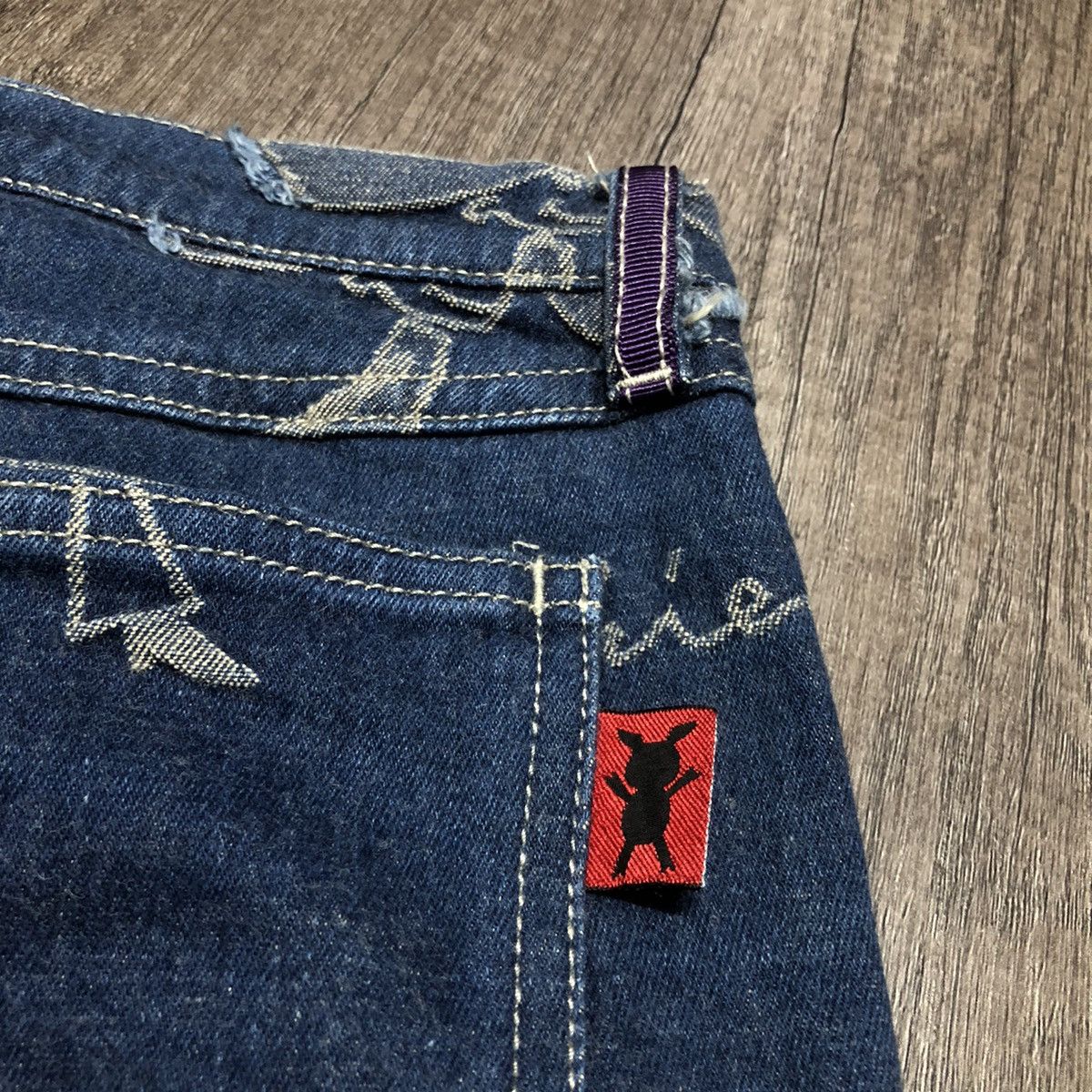 Japanese Brand VINTAGE OLLEBOREBLA STRETCH JEANS FULL PRINT Size 27" / US 4 / IT 40 - 9 Thumbnail