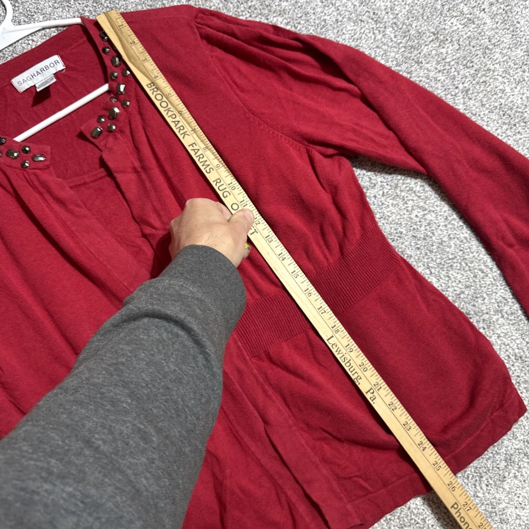 Vintage VINTAGE Sag Harbor Cardigan Sweater Womens XL Red Beaded Grandmacore 90s Chic Size XL / US 12-14 / IT 48-50 - 2 Thumbnail