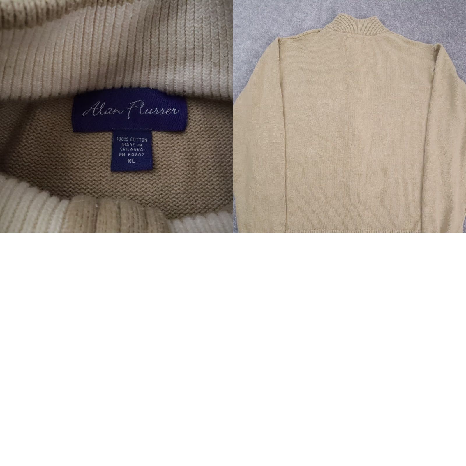 Vintage VTG Alan Flusser 90s Cable Knit XL Brown Sweater Size US XL / EU 56 / 4 - 8 Thumbnail