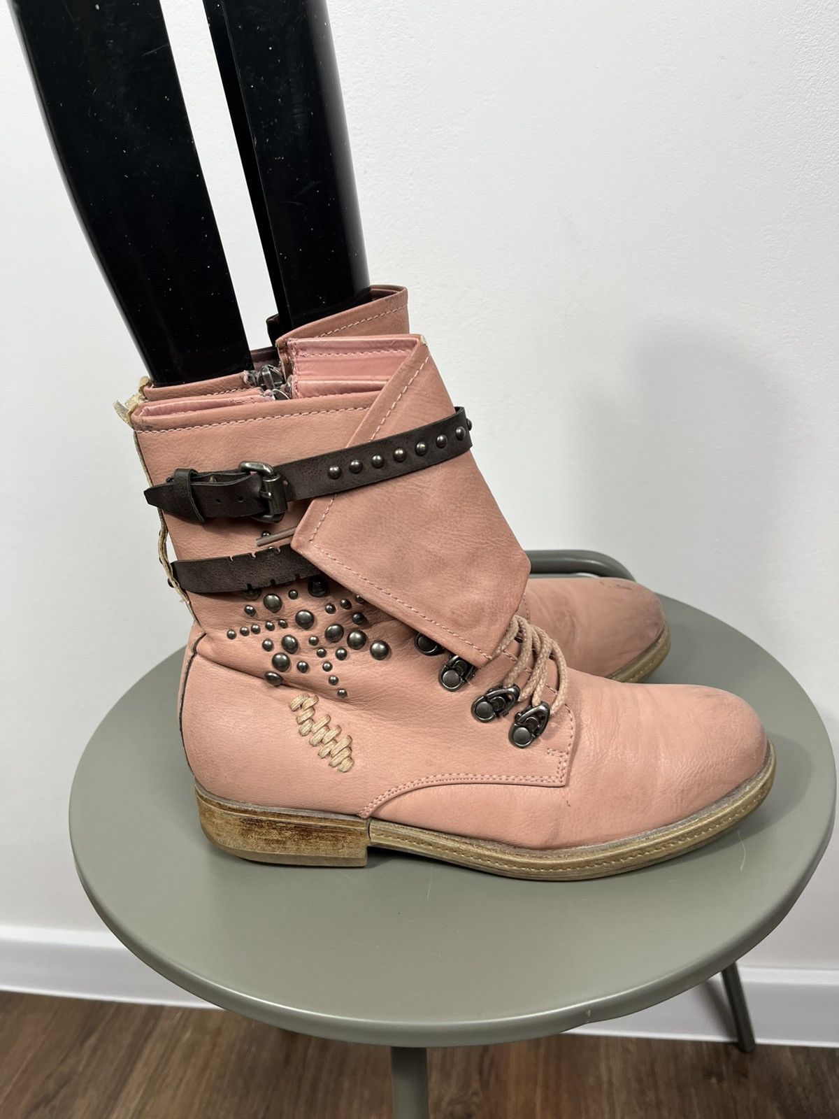 Other Pink Stud Buckle Ankle Boots Womens EU 39 Size US 8 / IT 38 - 6 Thumbnail