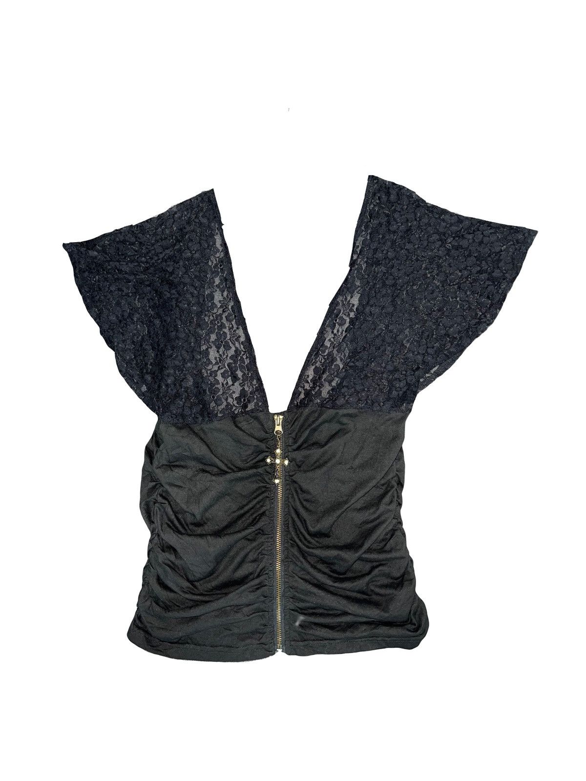 Gyaru cross charm lace top🎀🖤