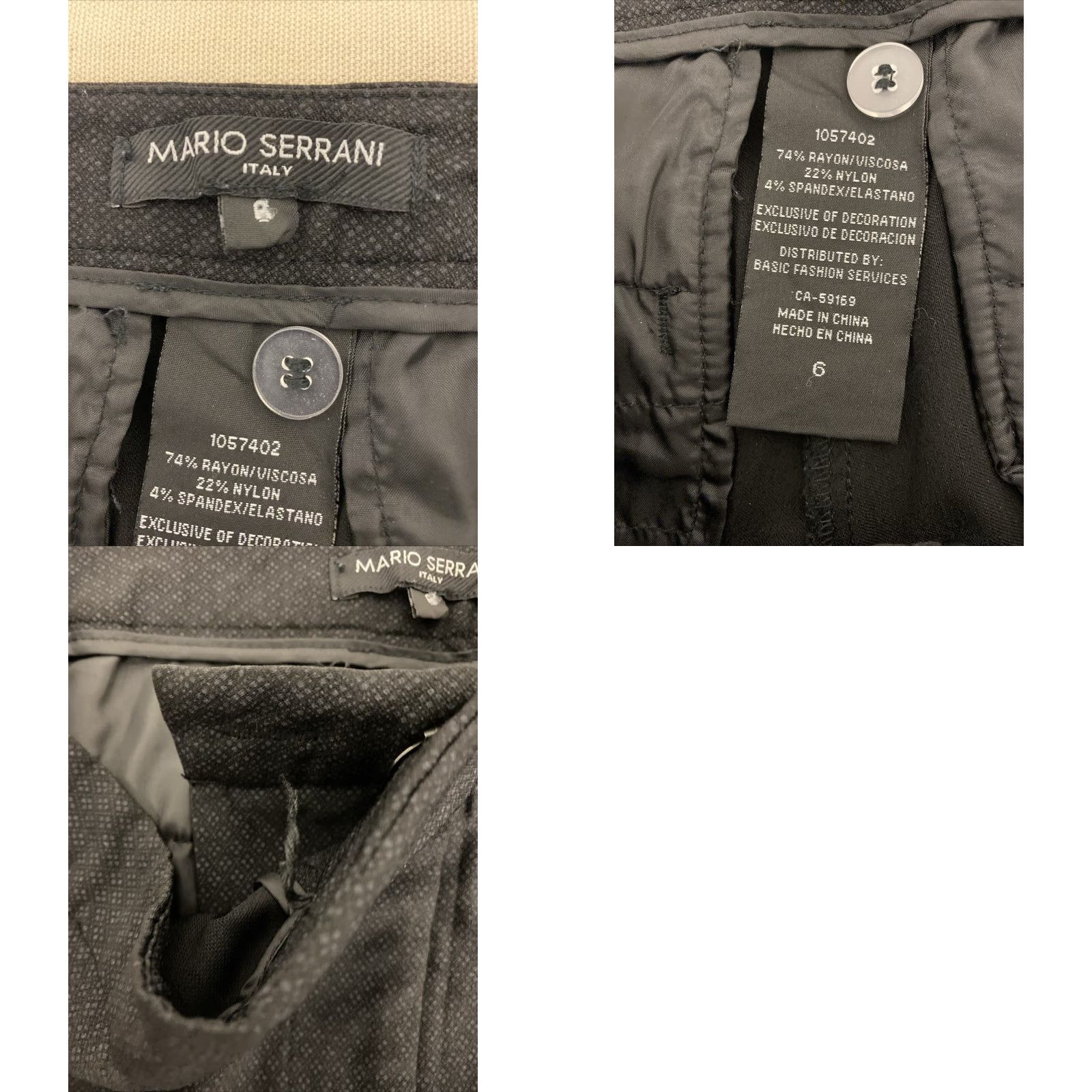 Vintage Mario Serrani Women Pants Skinny Cropped 6 Black Slimming /97-69 Size 28" / US 6 / IT 42 - 8 Thumbnail