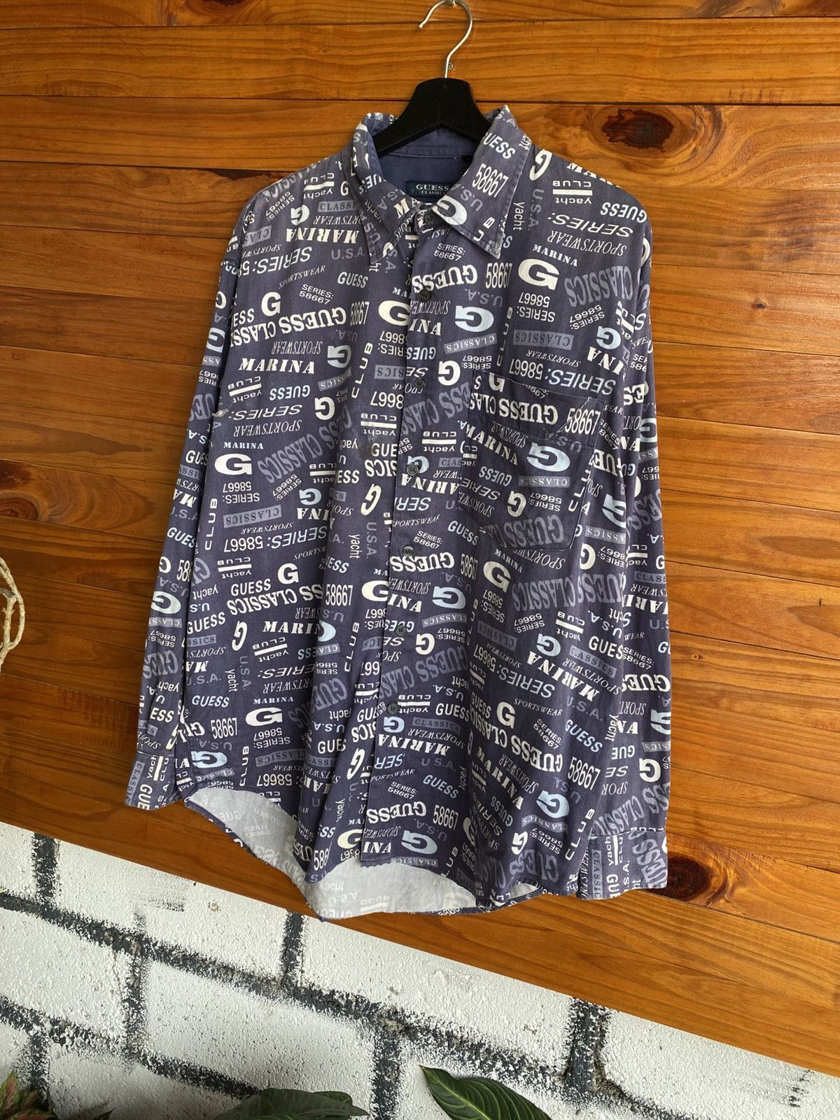 Guess Vintage Guess Classics All-Over Print ShirtMade in Hong Kong Size US L / EU 52-54 / 3 - 4 Thumbnail