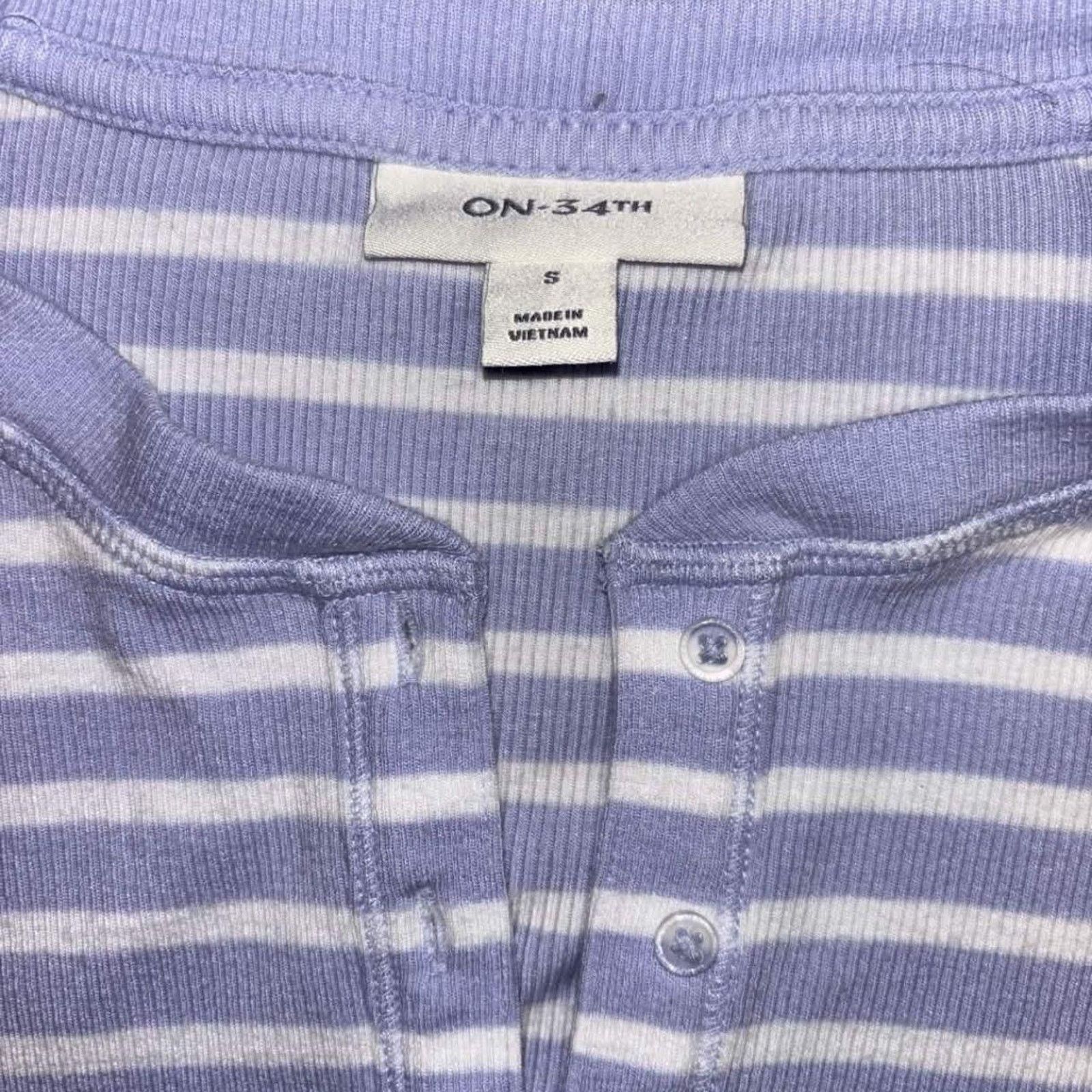 Other Y2K On 34th Striped Henley Shirt / Sweater Size S / US 4 / IT 40 - 3 Thumbnail