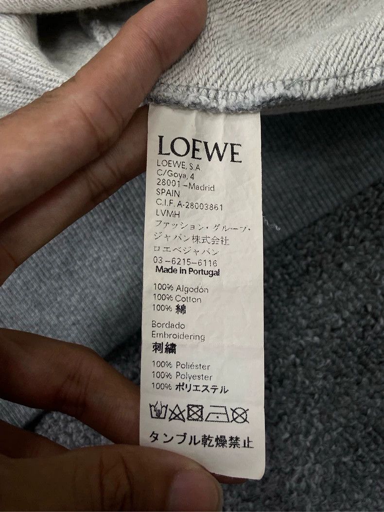 Loewe LOEWE Chest embroidered Logo round neck hoodie grey Size L / US 10 / IT 46 - 4 Thumbnail