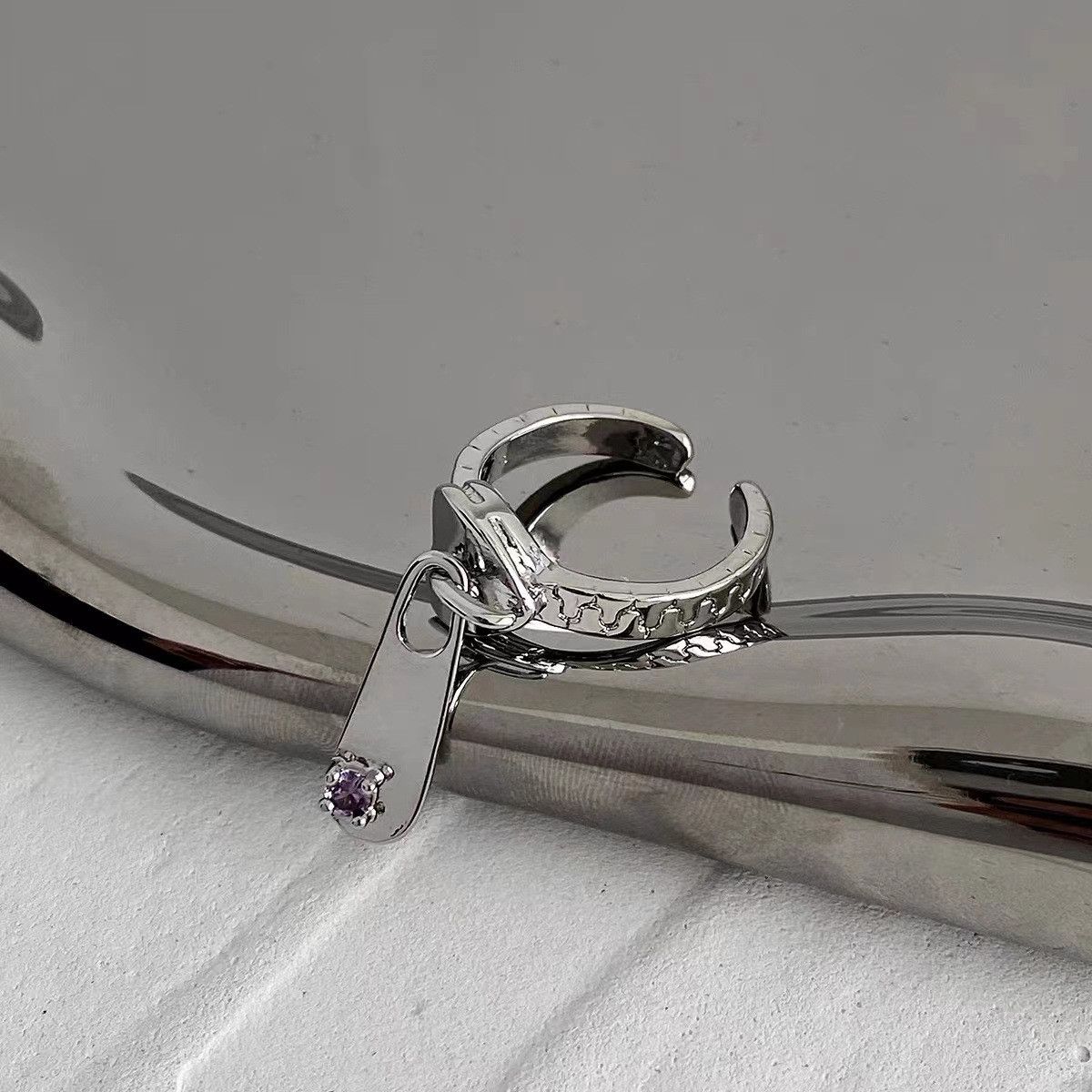 Jewelry Retro Jewelry Rings Open Size Chrome Ring (Size 7-13) Size ONE SIZE - 1 Thumbnail
