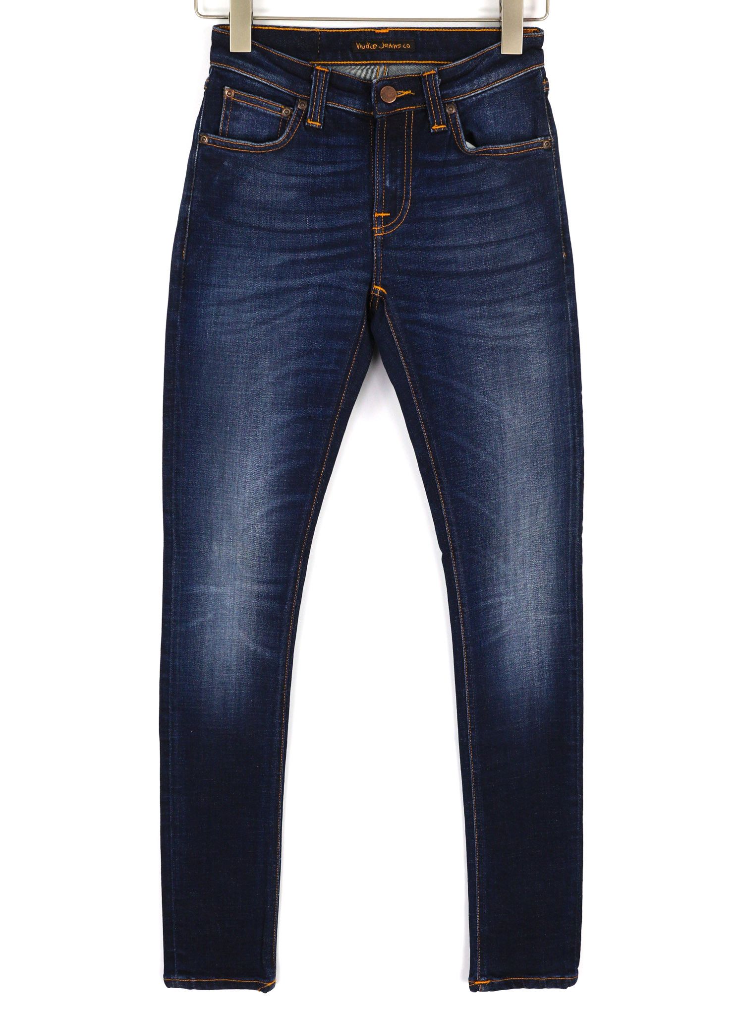 Nudie Jeans SKINNY LIN W26/L32 Dark Deep Worn Zip Washed Denim 81624 Size 26" / US 2 / IT 38 - 1 Thumbnail