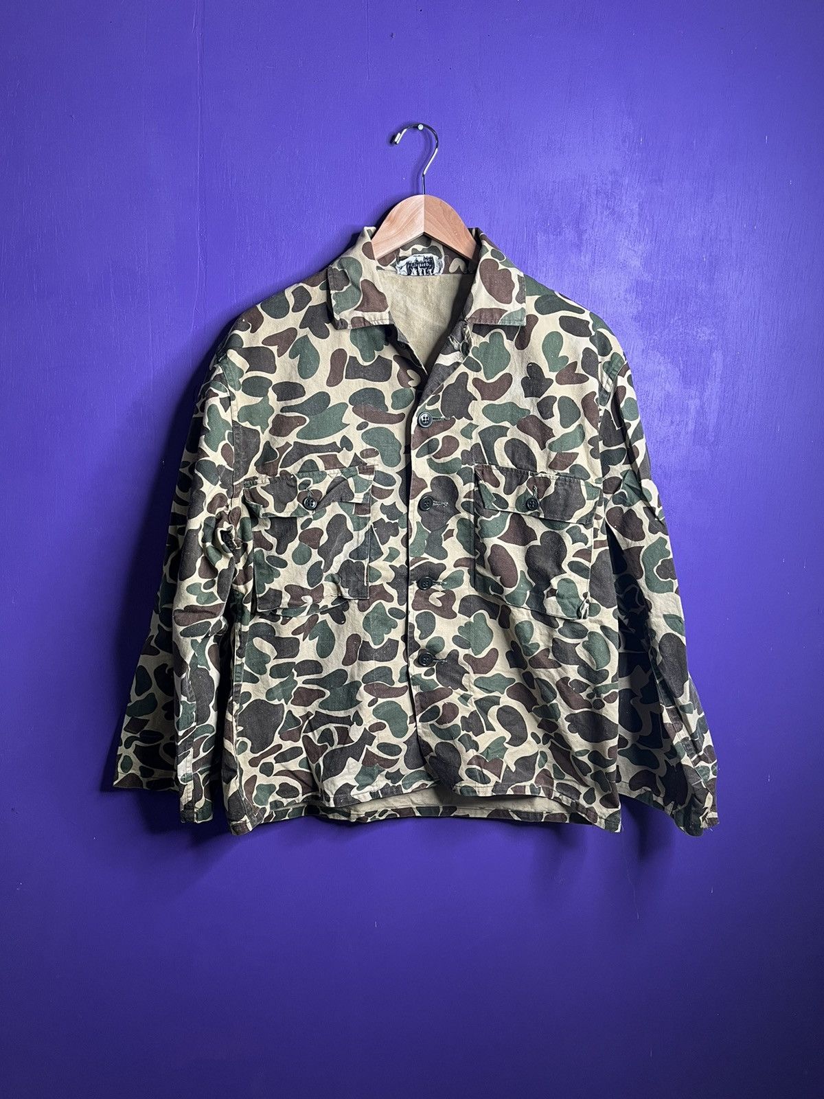 Vintage Vintage 80s Camo hunting cargo button up Size US L / EU 52-54 / 3 - 1 Thumbnail