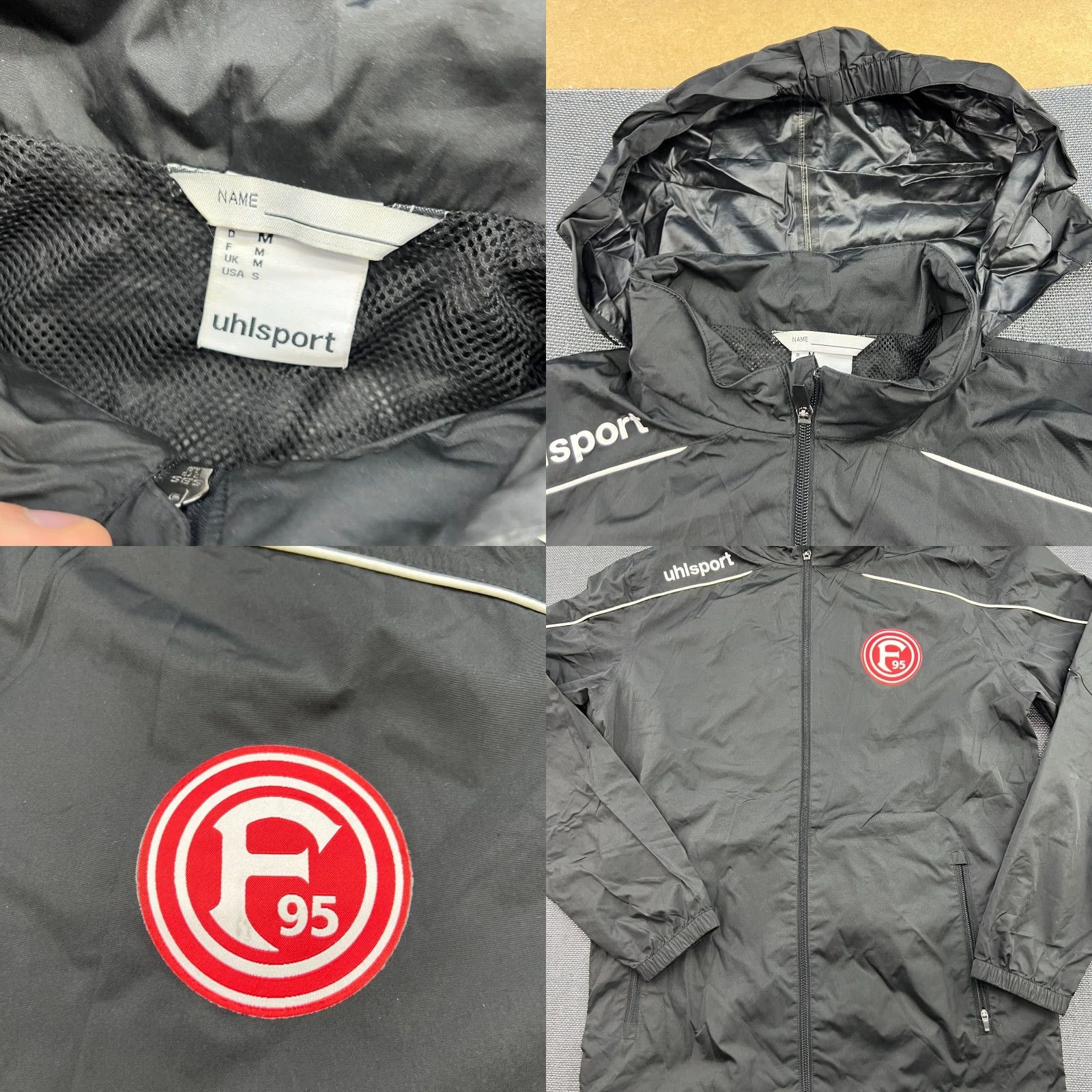 Vintage Uhlsport Fortuna Dusseldorf Hhlsport Mens Jacket Mid Black Full Zip Hooded Football Track Jacket M Mens Size US M / EU 48-50 / 2 - 10 Thumbnail