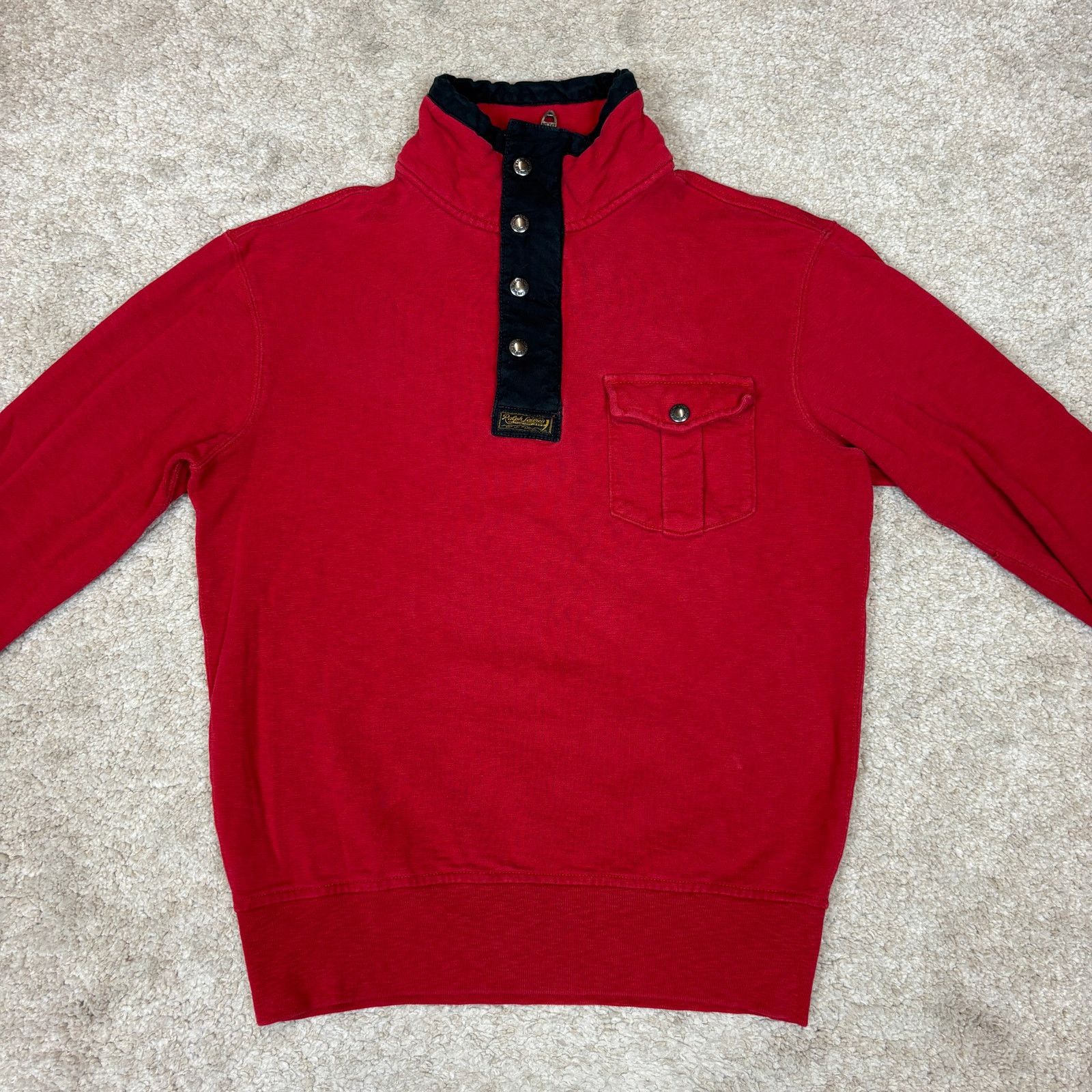 Polo Ralph Lauren VTG Polo Ralph Lauren 1/4 Zip Snap Pullover Sweatshirt S Size US S / EU 44-46 / 1 - 2 Thumbnail