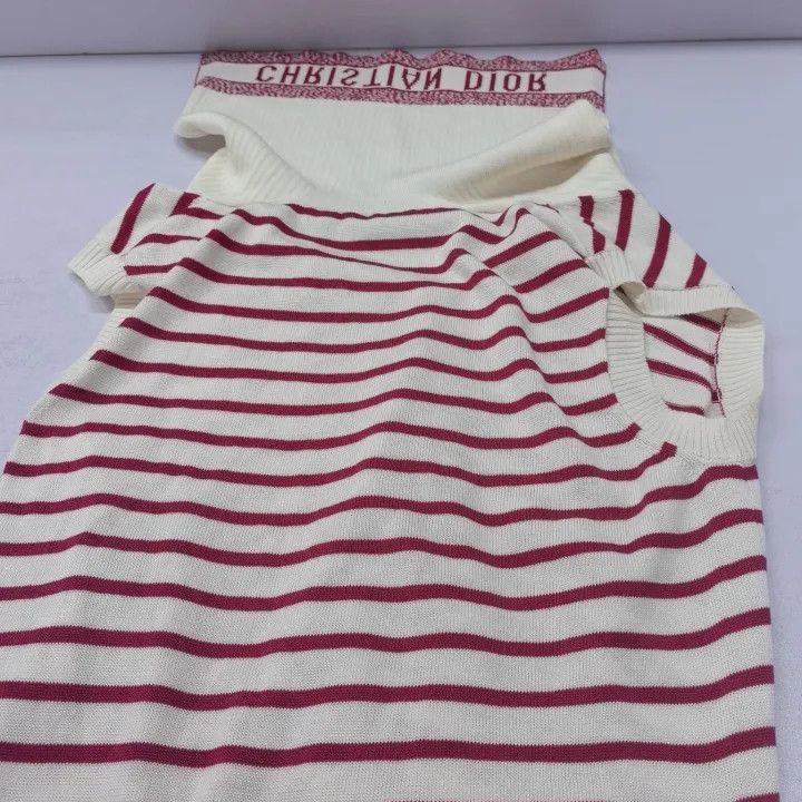 Dior Dior Striped Embroidered Sleeveless Knit Top 0079-2507 Size XS / US 0-2 / IT 36-38 - 4 Thumbnail