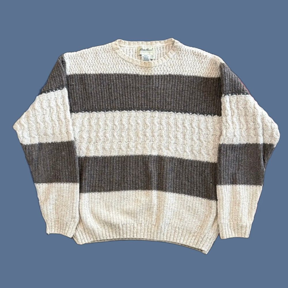 Eddie Bauer VINTAGE Eddie Bauer Pullover Knit Sweater Men’s Size S Beige Striped 90s Fisherman Casual Size US S / EU 44-46 / 1 - 1 Thumbnail